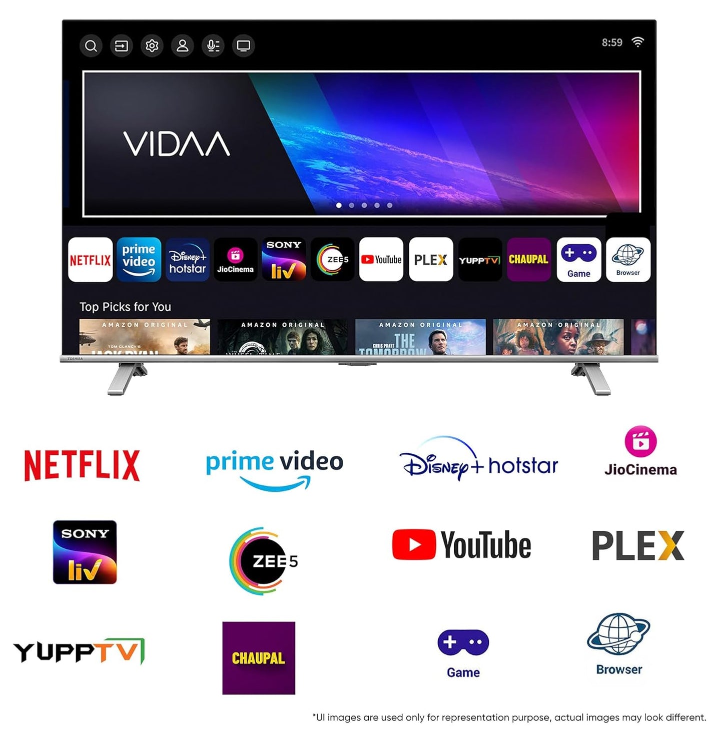 TOSHIBA 139 cm (55 inches) C450ME Series 4K Ultra HD Smart QLED TV 55C450ME (Silver)