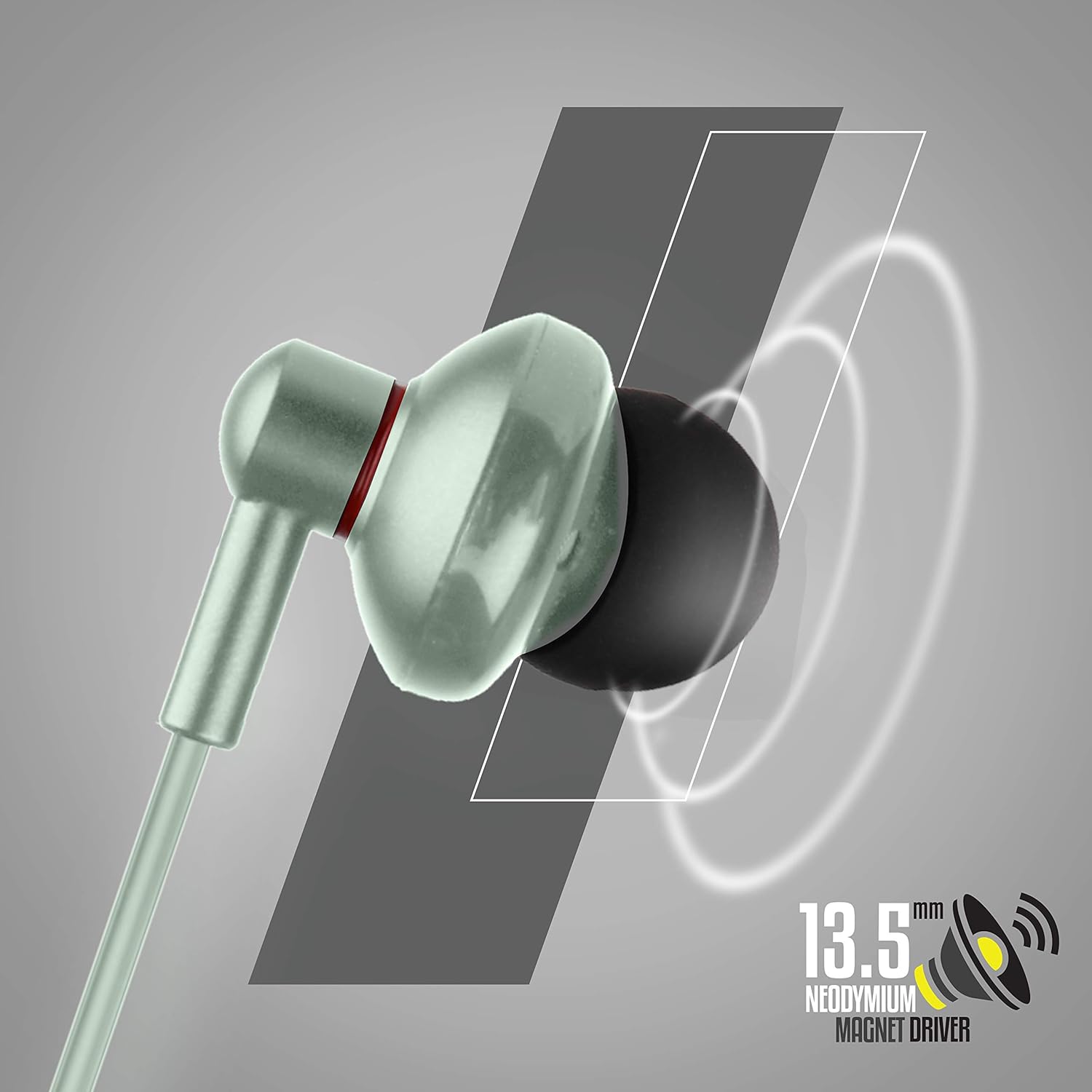 Zebronics Zeb-Buds 10 (Green) In Ear Wired Earphones with Mic, Metallic Design, L Shaped Connector, 13.5mm NdFeb Drivers