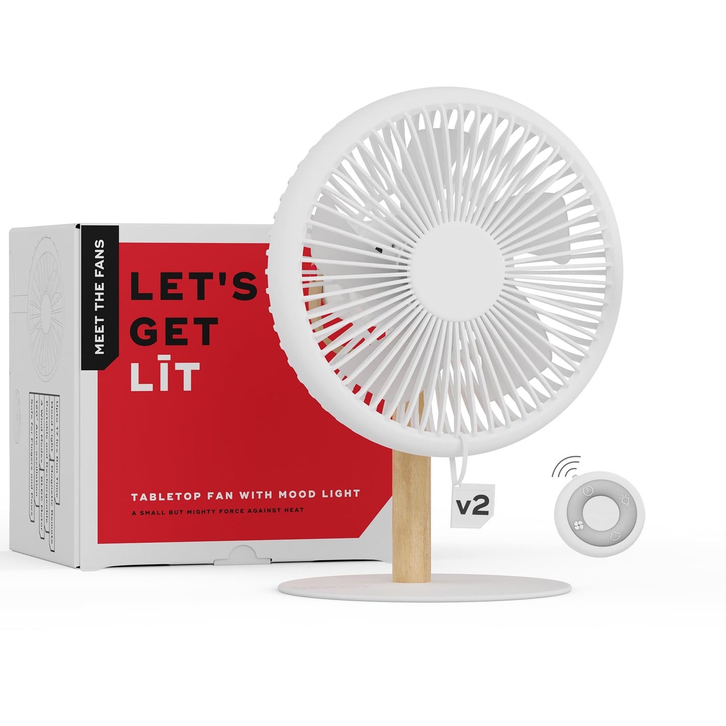 NUUK LIT v2 Cordless & Rechargeable 7 Inch Table Fan with Night Light & Remote Control | Auto Oscillation with 4 Wind Modes | BLDC Fan with Up To 17 Hour Run Time | Portable Table Fan for Home, Office