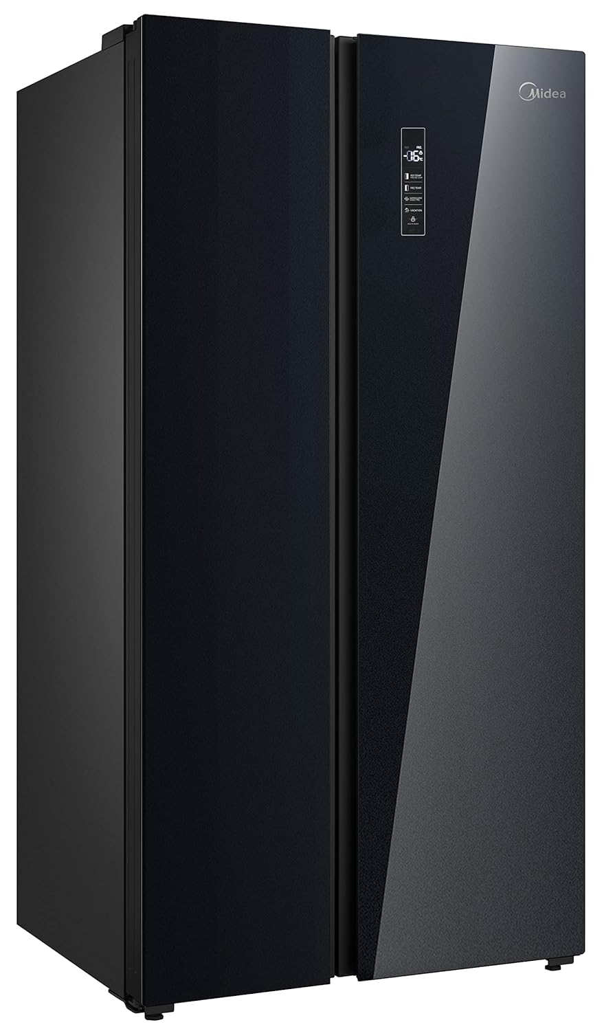 Midea 661 L Side By Side Refrigerator With Inverter (Mdrs853Fgg22Ind, Black, Glass Finish) - 1 Star, Frost Free