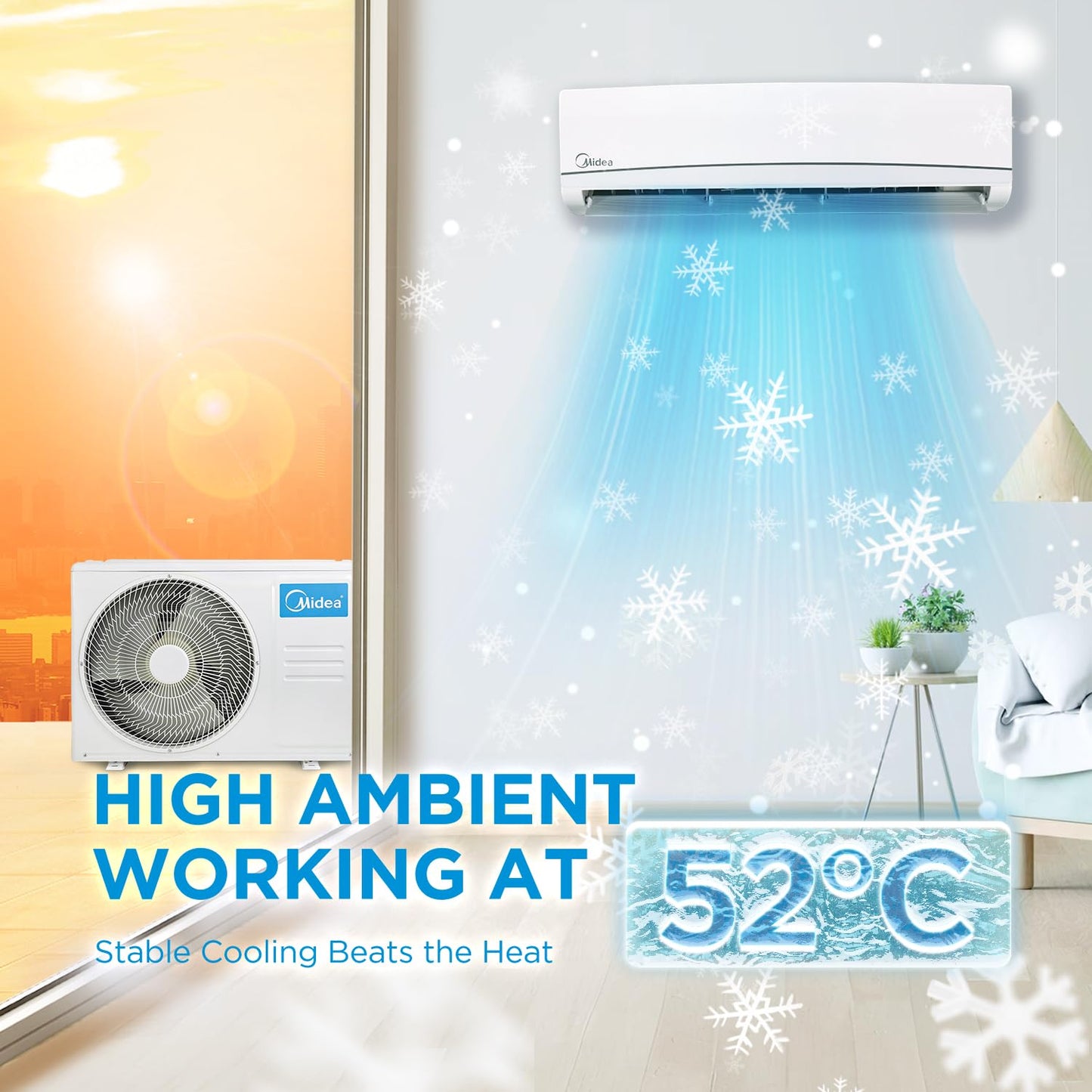 Midea 1.5 Ton 3 Star, AI Smart Wi-Fi Inverter Split AC (100% Copper, Convertible 4-in-1 Cooling at 52℃, HD PM2.5 Filter, SANTIS NEO DLX (Wi-Fi), MAI18SD3R35W0,White)