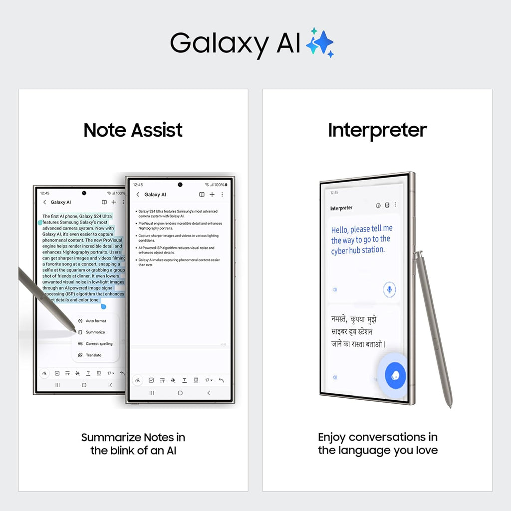 Samsung Galaxy S24 Ultra 5G AI Smartphone with Galaxy AI (Titanium Violet, 12GB, 256GB Storage), Snapdragon 8 Gen 3, 200 MP Camera with ProVisual Engine and 5000mAh Battery