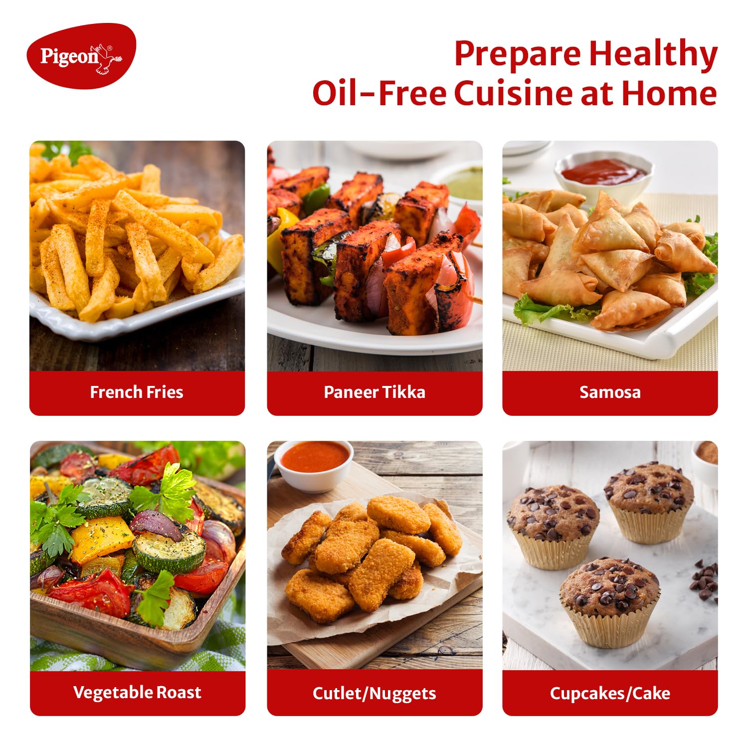 Pigeon Healthifry Manual Air Fryer, 360° High Speed Air Circulation Technology 1200 W with Non-Stick 4.2 L Basket - Green