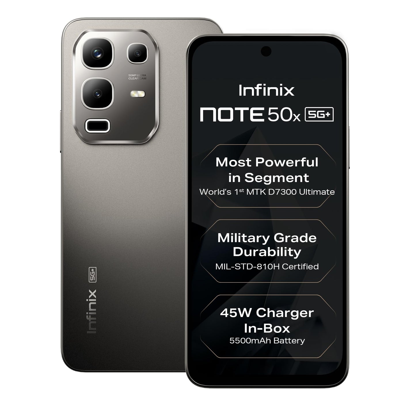 Infinix Note 50x 5G+ (Sunset Spice Pink, 8GB RAM, 128GB Storage) | MediaTek D7300 Ultimate | 90FPS BGMI Gaming | 5500mAH Battery with 45W FastCharge | 650K+ AnTuTu AI