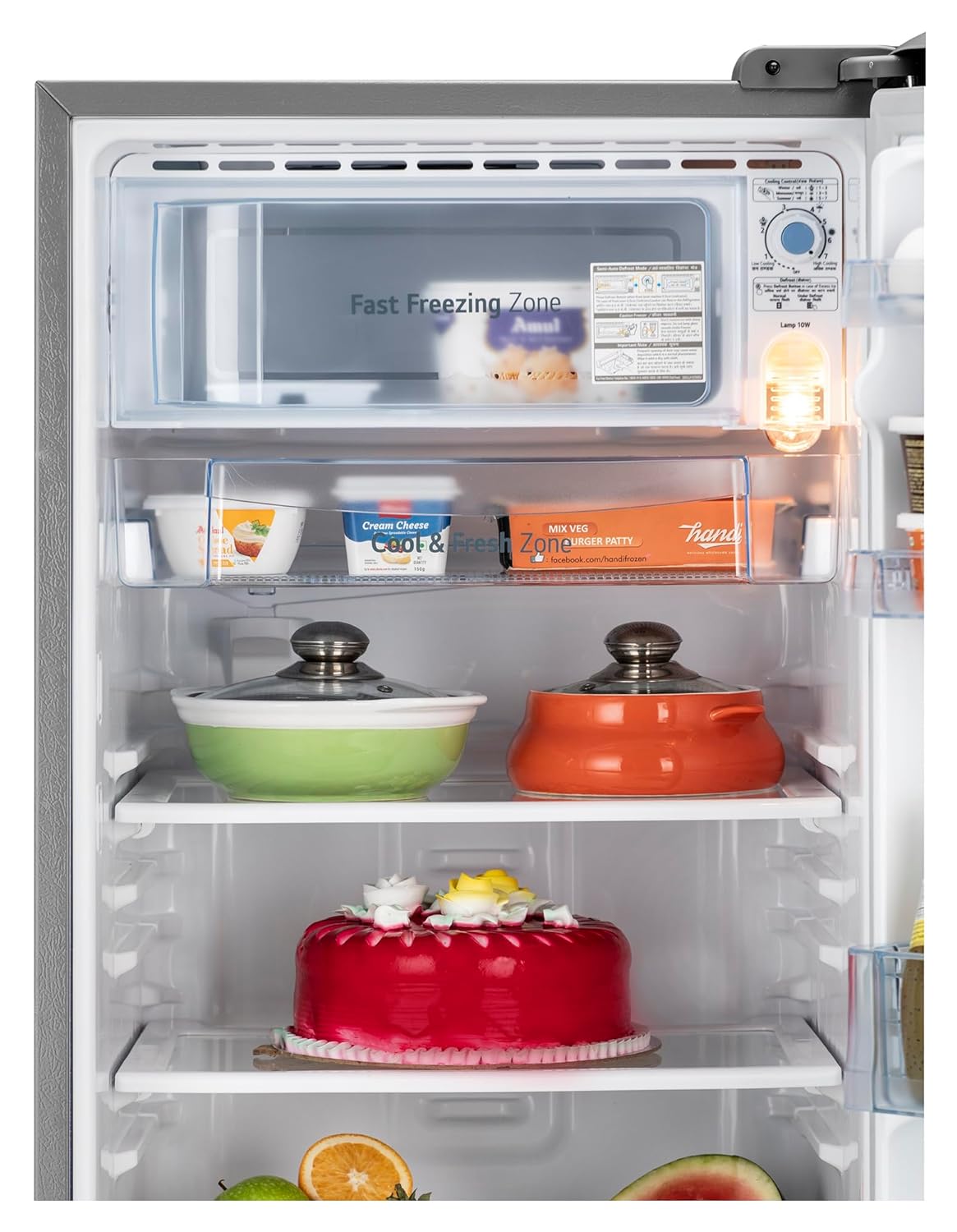 LG 185 L, 5 Star, Smart Inverter Compressor, Direct-Cool Single Door Refrigerator (GL-D201APZU.BPZZEBN, Shiny Steel, Base stand with drawer & Fast Ice Making)