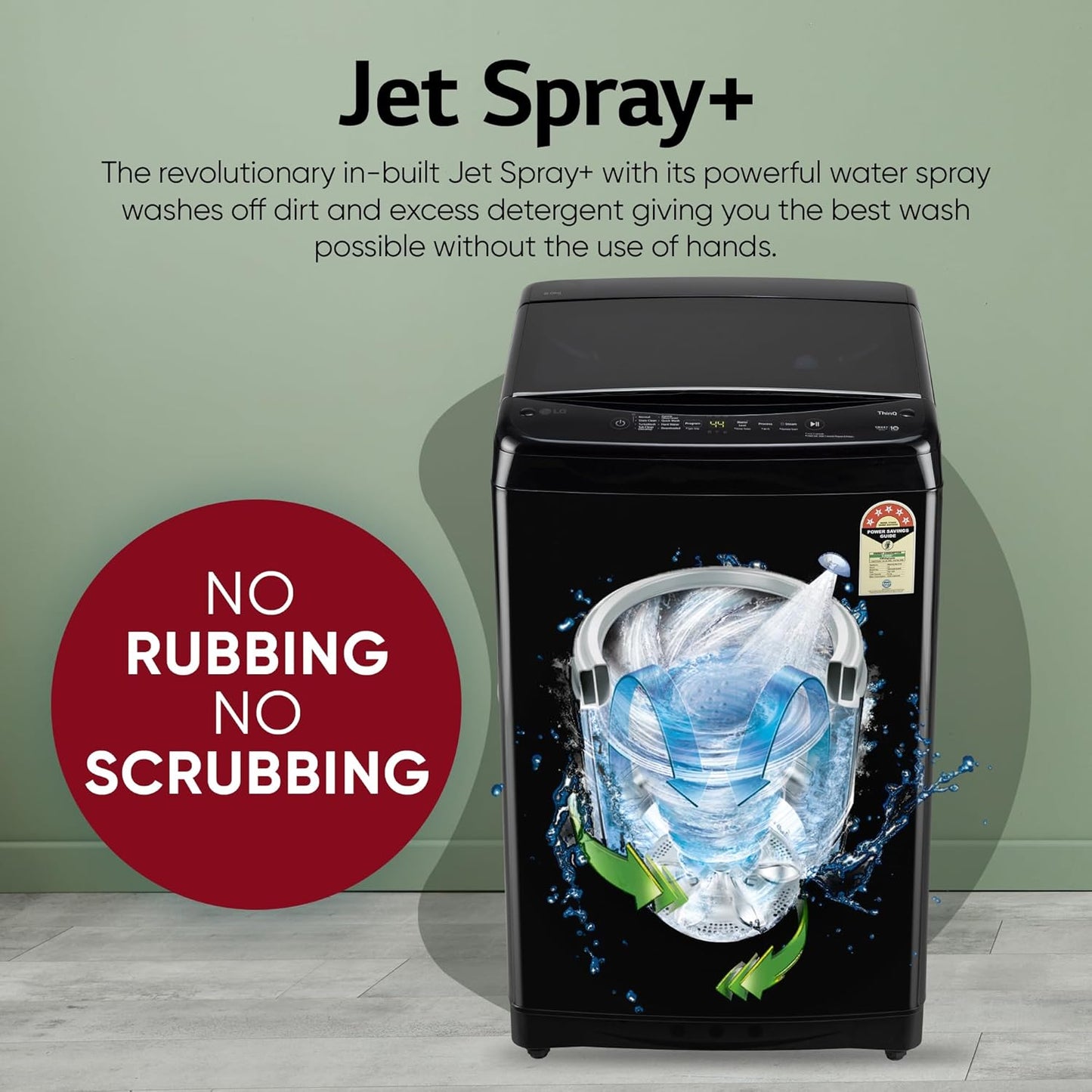 LG 8 Kg, 5 Star, Smart Inverter Technology, Wi-Fi, Turbowash, Fully Automatic Top Load Washing Machine With In-built heater (T80V4OB1S, Turbodrum, Stain Clean, Hard Water Wash & Jetspray+, Onyx Black)