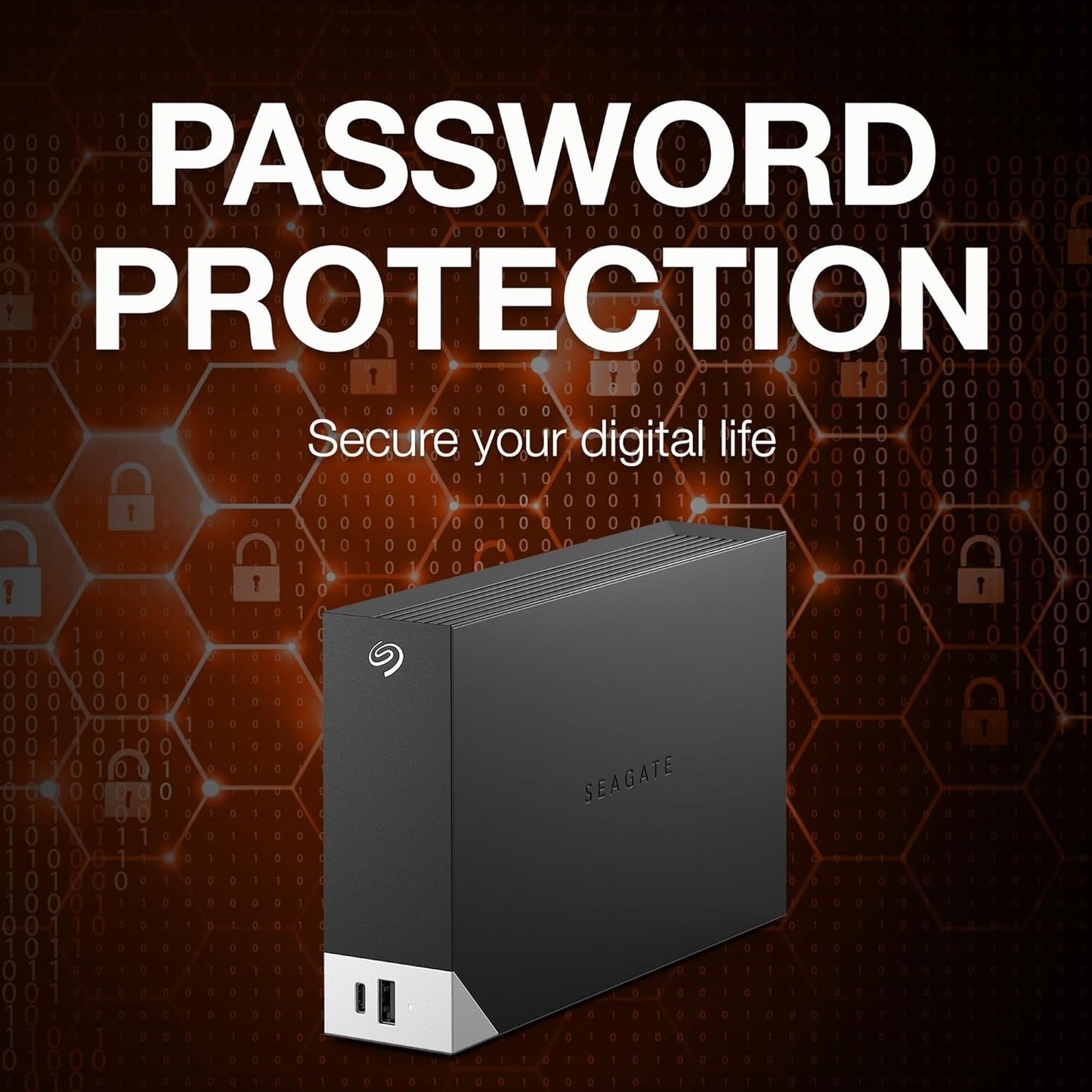 Seagate One Touch Hub 8TB Desktop External HDD USB-C & USB 3.0 Port, with 3 yr Data Recovery Services, for Computer PC Laptop Mac, 6 Month Mylio Create and Dropbox Plan (STLC8000400), Black