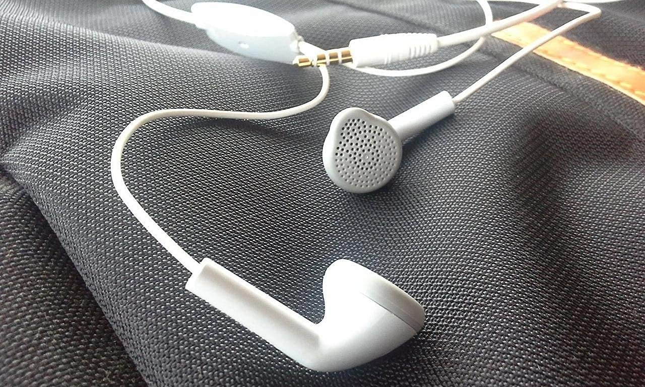 Earphones for Samsung Galaxy M31 Prime/M 31 Prime Earphones Original Like Wired in-Ear Headphones Stereo Deep Bass Head Hands-Free Headset Earbud with Built in-line Mic, 3.5mm Jack (YS11, White)