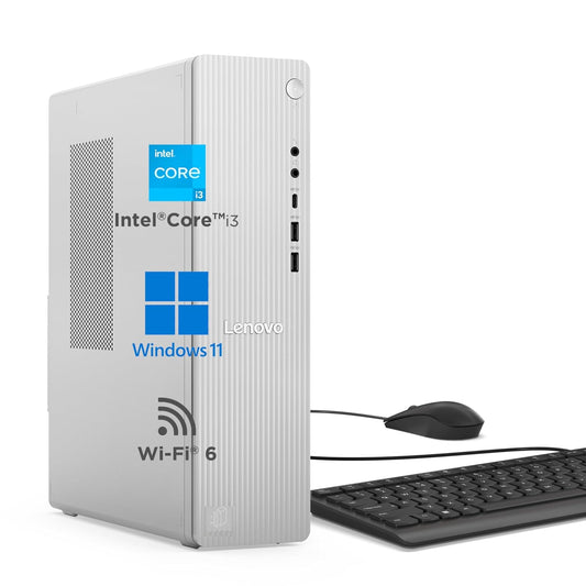 Lenovo IdeaCentre Tower 13th Gen Core i3-13100 (16GB RAM/512GB SSD/Windows 11/ Microsoft 365 Basic + Office Home 2024/Wifi 6/Bluetooth 5.2/USB Calliope Keyboard & Mouse, Black/Grey), 90XS004SIN