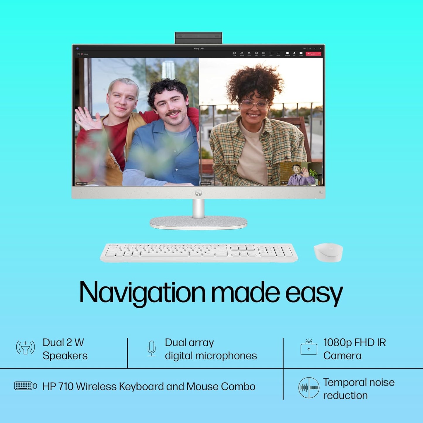 HP Next Gen AI AIO, AMD Ryzen AI 7 350, 50 Tops,(16GB DDR5,1TB SSD) IPS, 300 nits, Anti-Glare, 27inch(68.6cm) FHD, Win 11, Office24, Shell White, 11.9kg, FHD Camera w/Privacy shuttter, 27-ct2073in