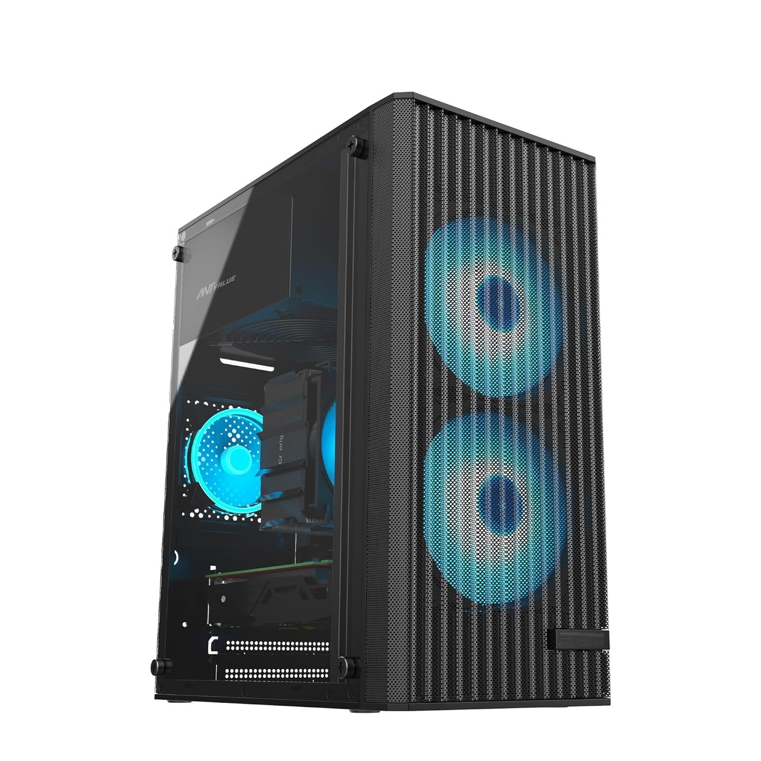 Fusionit Gaming Desktop PC Intel Core i7-2600, 16GB DDR3 RAM, 256GB SSD + 500GB HDD, Windows 11 with MS Office 2021, 19" Monitor, WiFi, RGB Keyboard & Mouse Included