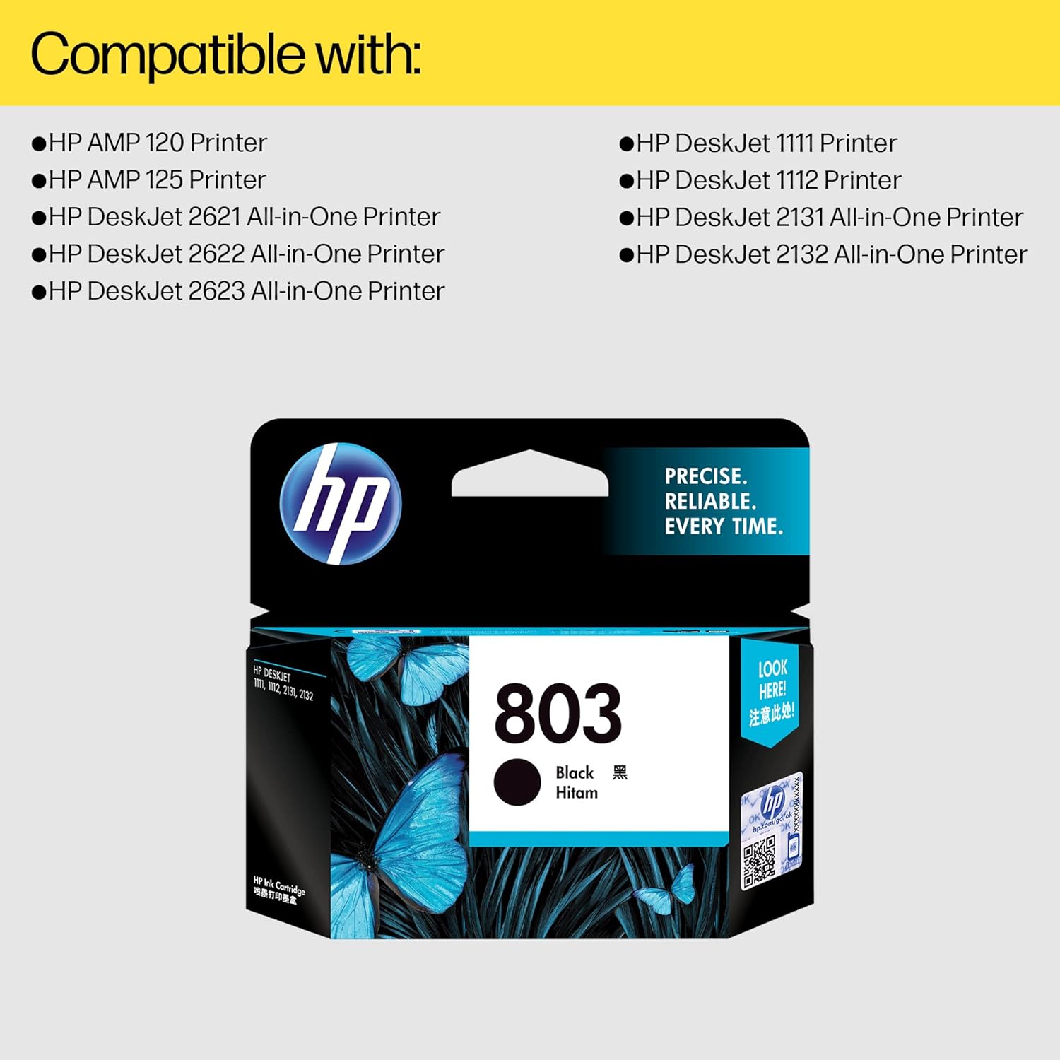 HP 803 Small Black Original Ink Cartridge