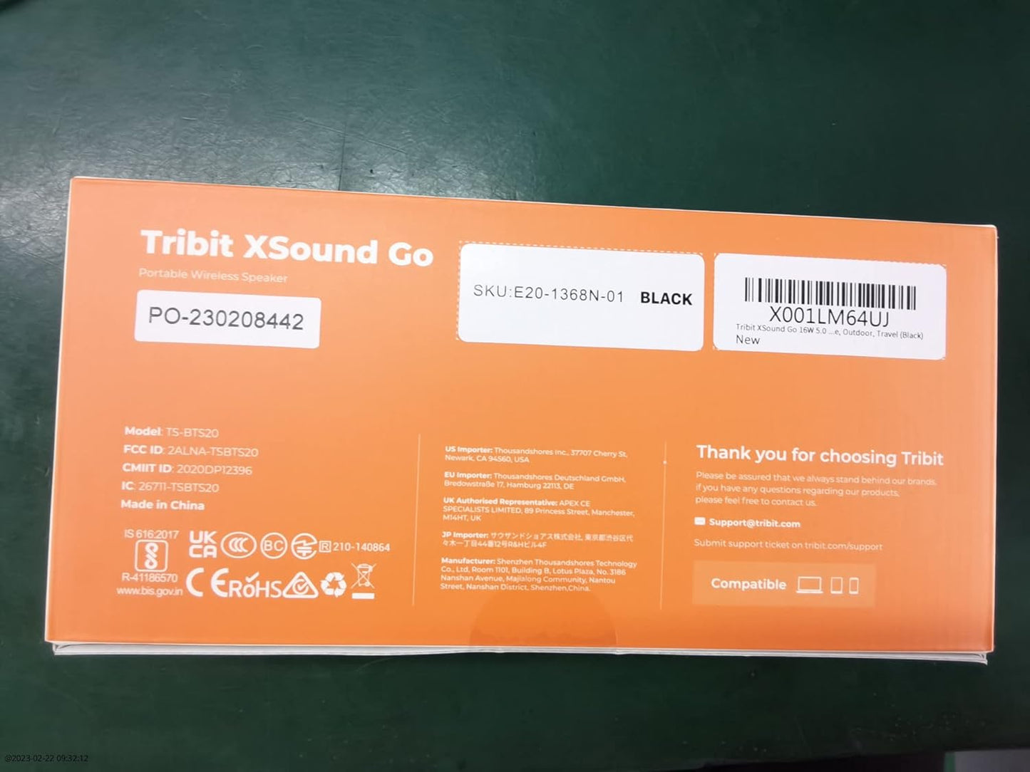 Tribit Updated Version XSound Go Wireless Bluetooth 5.3 Speakers with Loud Stereo Sound & Rich Bass 16W,24H Playtime,150 ft Bluetooth Range,Outdoor Lightweight IPX7 Waterproof,Built-in Mic (Black)