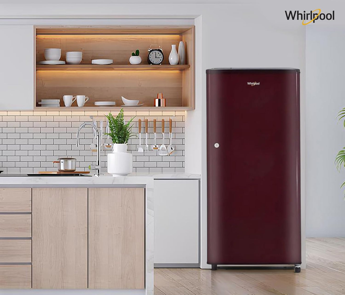 Whirlpool 184 L 2 Star Direct-Cool Single Door Refrigerator (205 WDE CLS 2S SHERRY WINE-Z, Red)