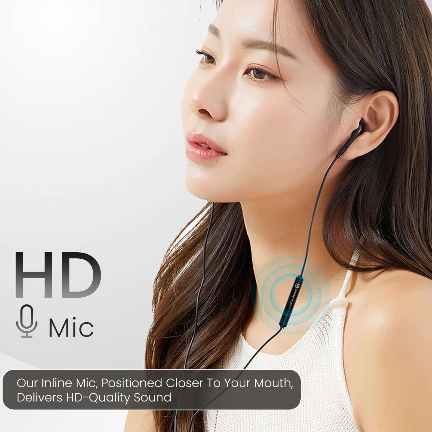 Portronics Conch Theta C in Ear Type C Wired Earphones with in Line HD Mic, Powerful Audio, 14.2mm Driver, Unique Earbuds Design, TPE Anti Tangle Wire, in line Controls, Wide Compatibility(Black)