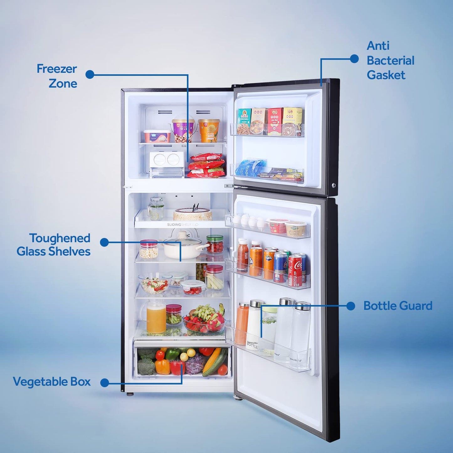 Haier 345 L 3 Star Double Door Frost Free Refrigerator Appliance, Triple Inverter & Dual Fan Technology (HRF-3654PBG-E, Bloom Glass,Glass Door, Convertible, 2022 Model)