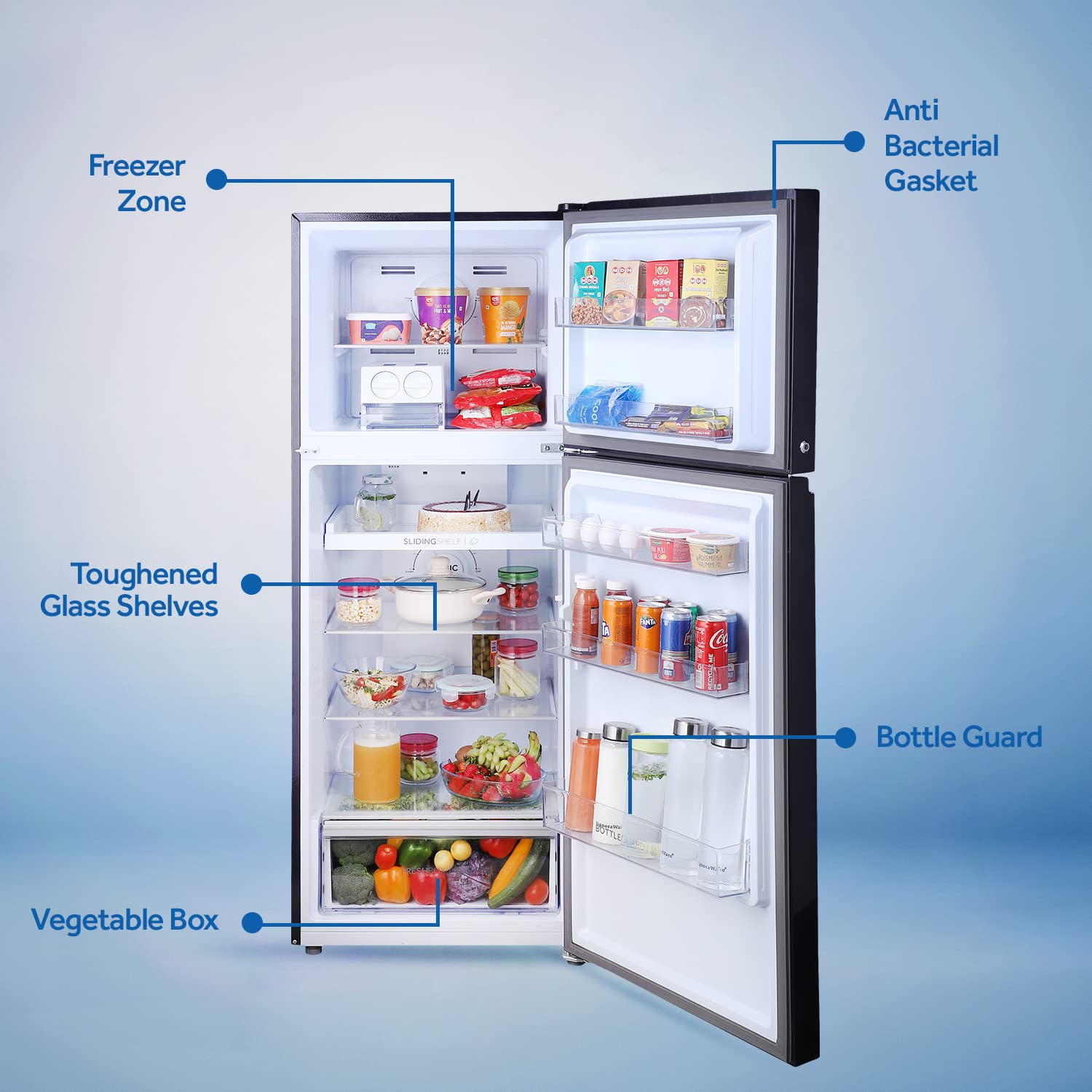 Haier 345 L 3 Star Double Door Frost Free Refrigerator Appliance, Triple Inverter & Dual Fan Technology (HRF-3654PBG-E, Bloom Glass,Glass Door, Convertible, 2022 Model)