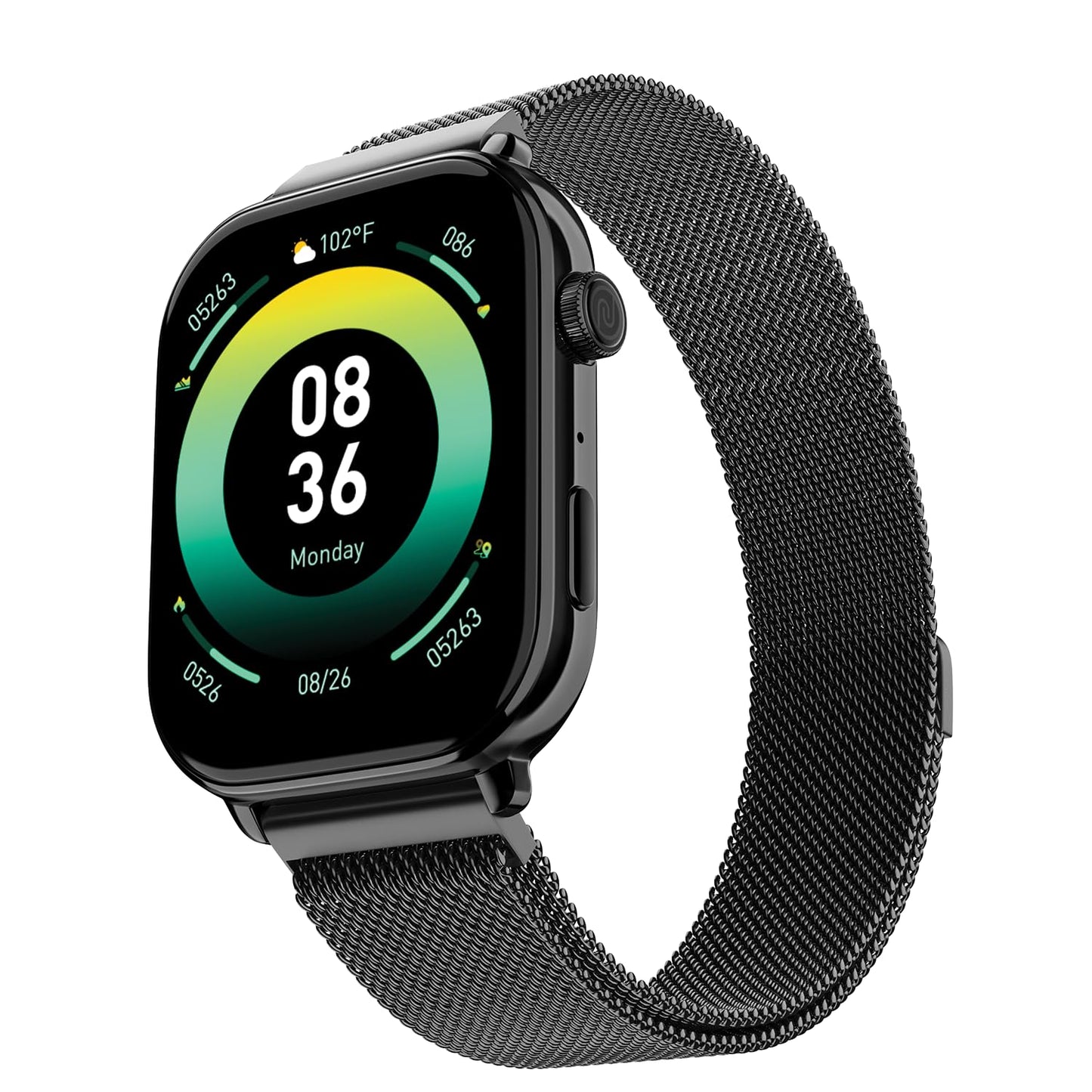 Noise Pulse 4 Max Smart Watch with AI Create (India's 1st Ever with Unlimited Watch Faces), AI Search, 1.96" AMOLED Display, Functional Crown, Premium Metallic Finish, Health Suite (Jet Black)