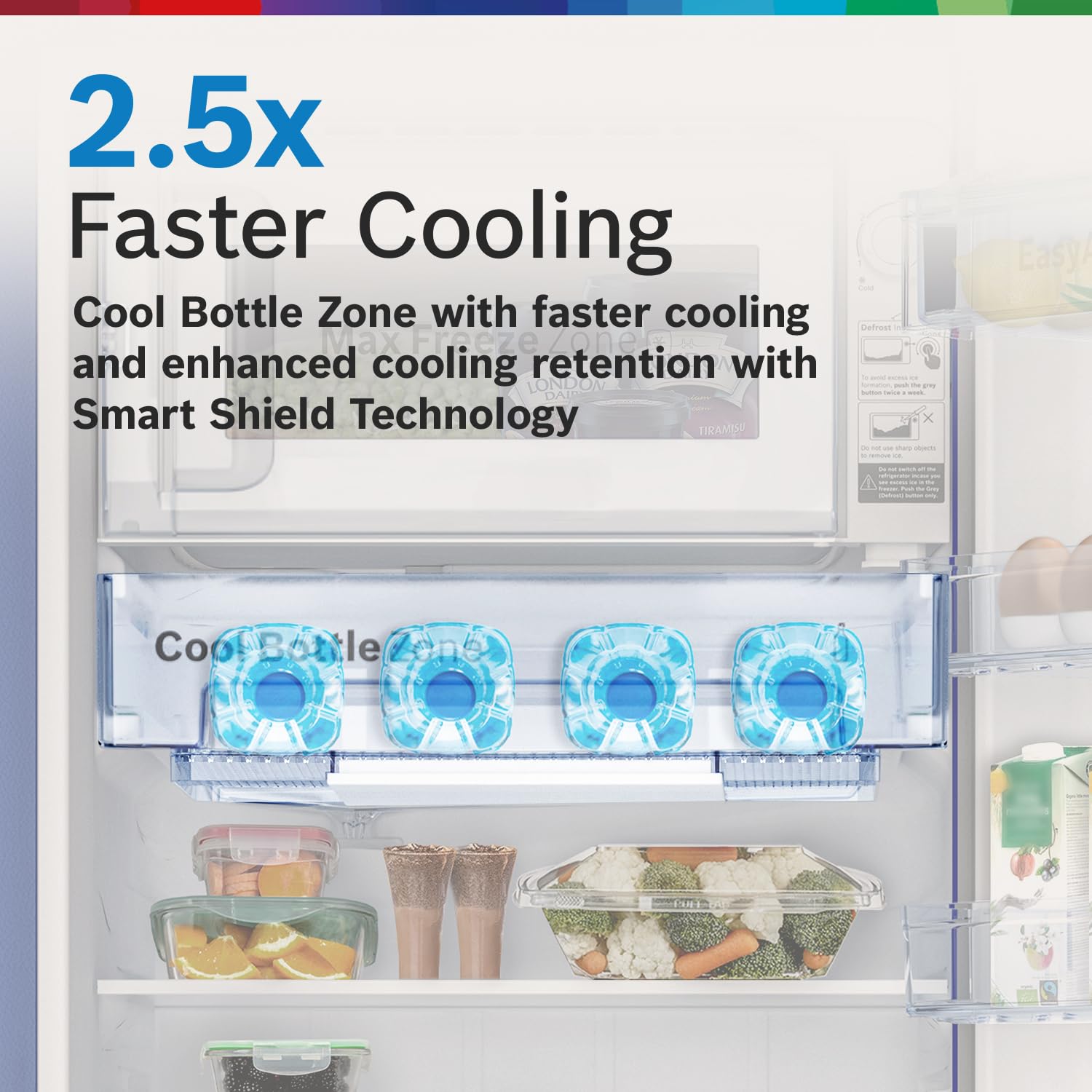 Bosch 187 L, 3 Star, Single Door Refrigerator with Industry's largest vegetable box* & largest Beverage space (CST18S23NI, Fine Steel) | 18 Hour Cooling Retention during powercut, 2.5x Faster Cooling