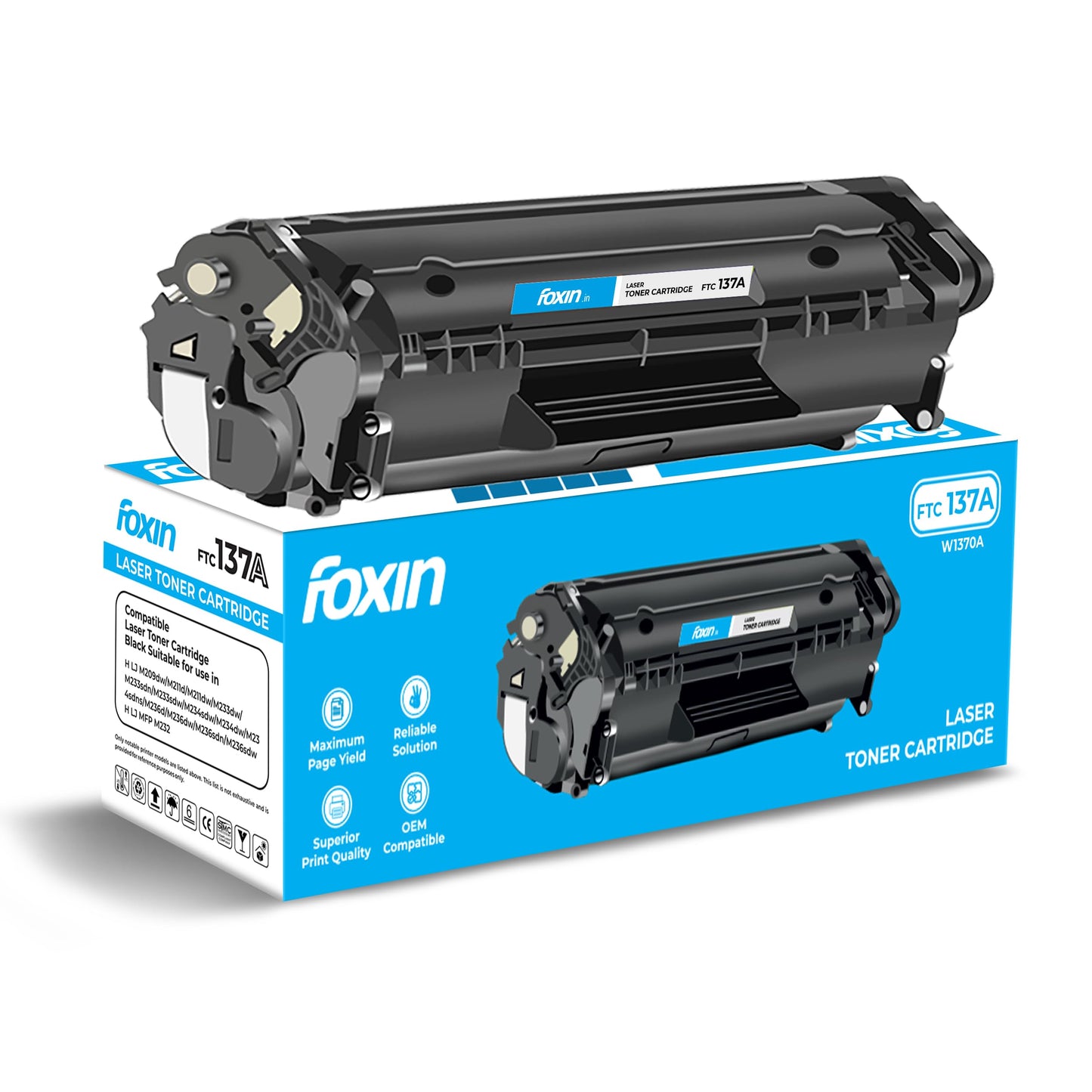 FOXIN FTC 88A/CC388A Black Laser Toner Cartridge Compatible for HP Laserjet Printer M1136, MFP, P1007, P1106, P1108, P1008, M1213nf, MFP, M126nw MFP, M1218nfs, M128fw MFP, M128fn , MFP, M226DW, M226DN