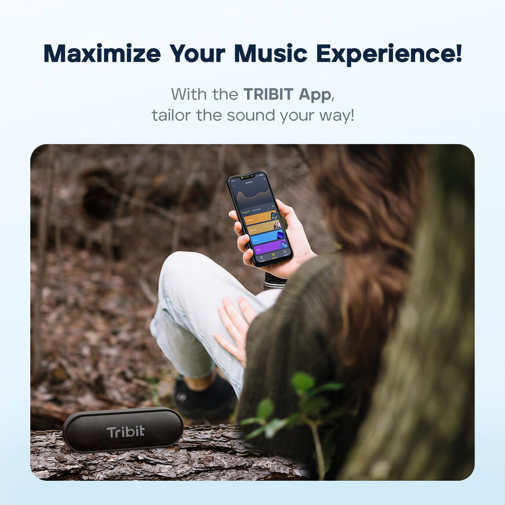 Tribit Updated Version XSound Go Wireless Bluetooth 5.3 Speakers with Loud Stereo Sound & Rich Bass 16W,24H Playtime,150 ft Bluetooth Range,Outdoor Lightweight IPX7 Waterproof,Built-in Mic (Black)