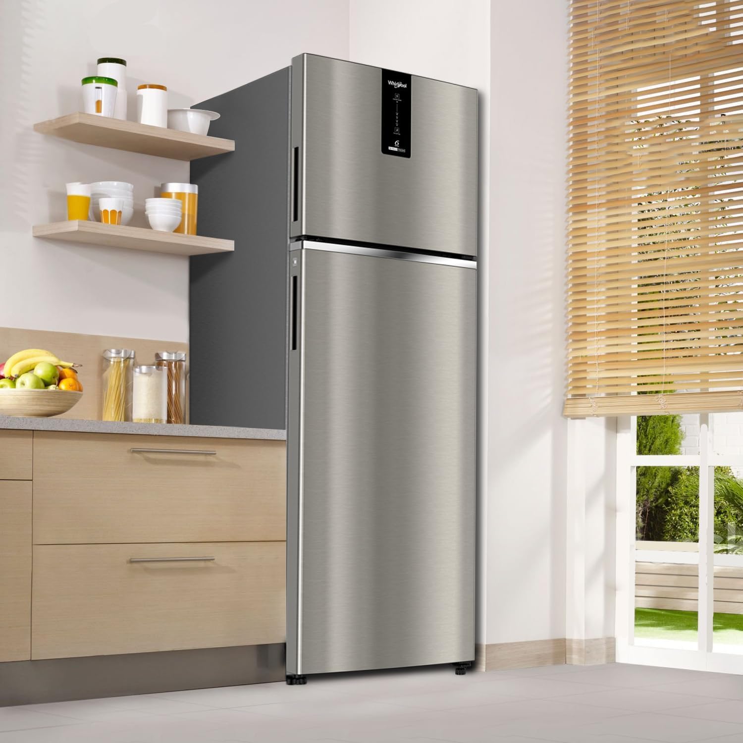 Whirlpool 327 L 3 Star Convertible Frost Free inverter Double Door Refrigerator (IF INV 375 ILLUSIA STEEL(3S) CONV-TL)