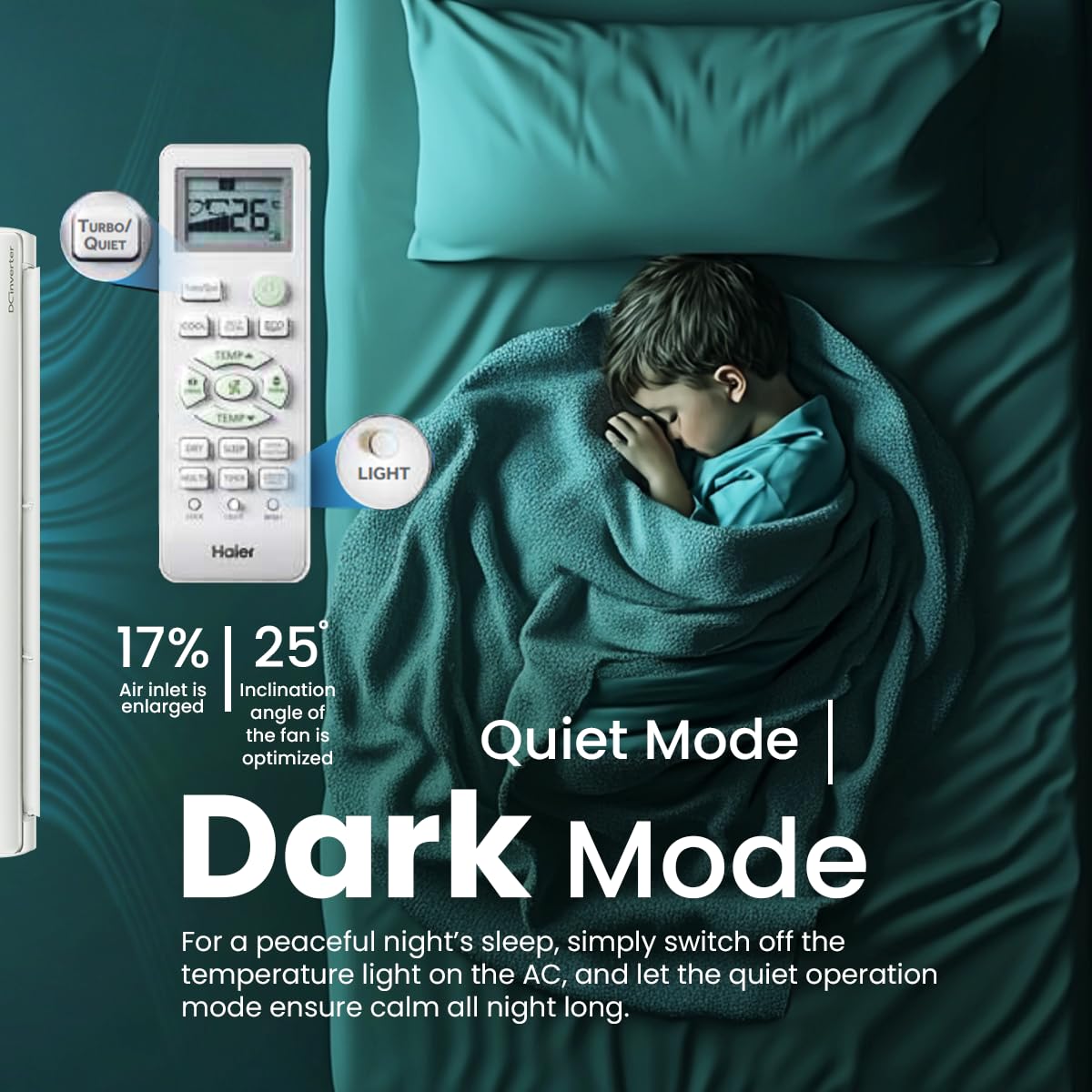 Haier 1.5 Ton 3 Star Twin Inverter Split AC (Copper, 7 in 1 Convertible, Frost Self Clean, HD Filter, Cools at 54°C, Long Air Throw - HSU17VP-TQS3BN-INV, White)