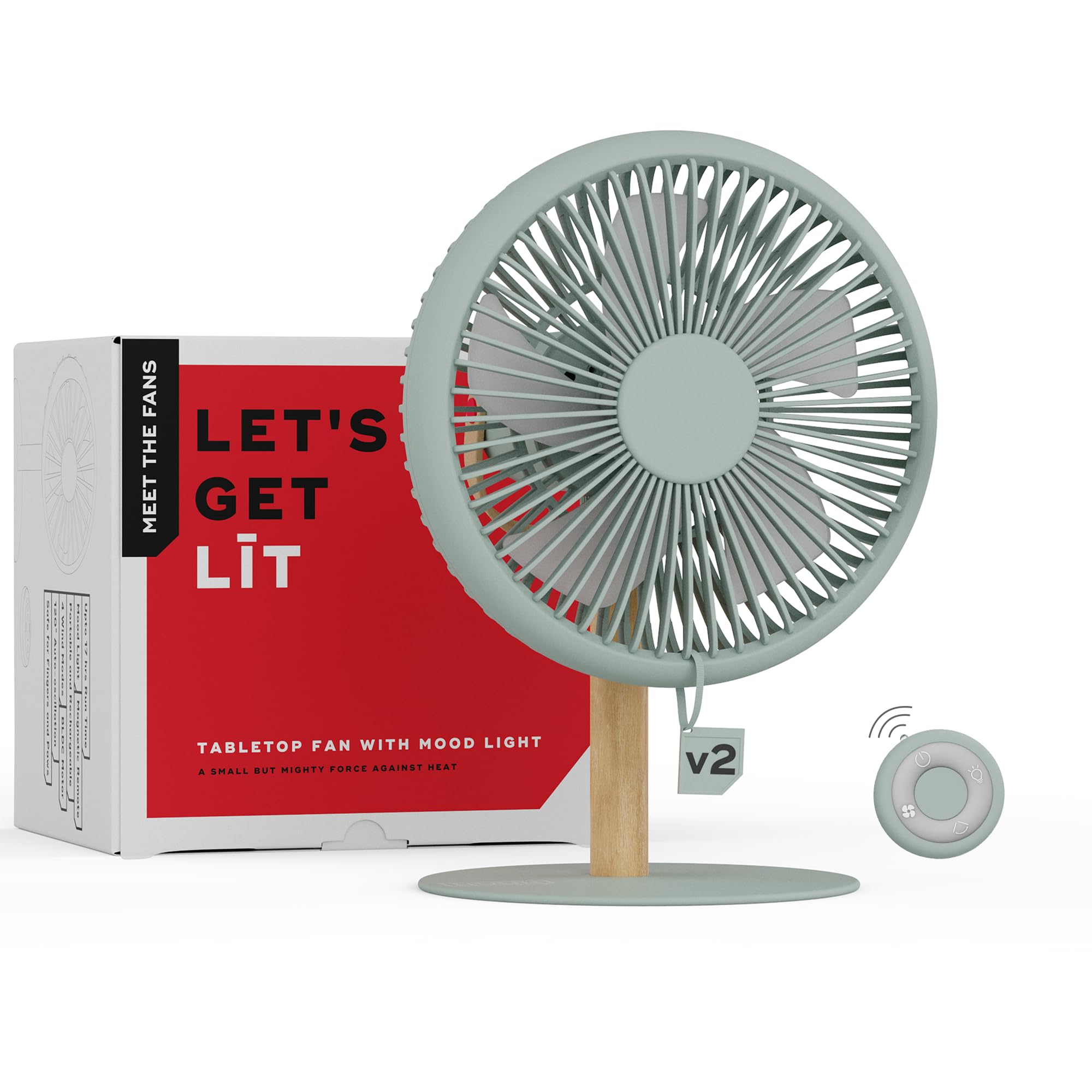 NUUK LIT v2 Cordless & Rechargeable 7 Inch Table Fan with Night Light & Remote Control | Auto Oscillation with 4 Wind Modes | BLDC Fan with Up To 17 Hour Run Time | Portable Table Fan for Home, Office