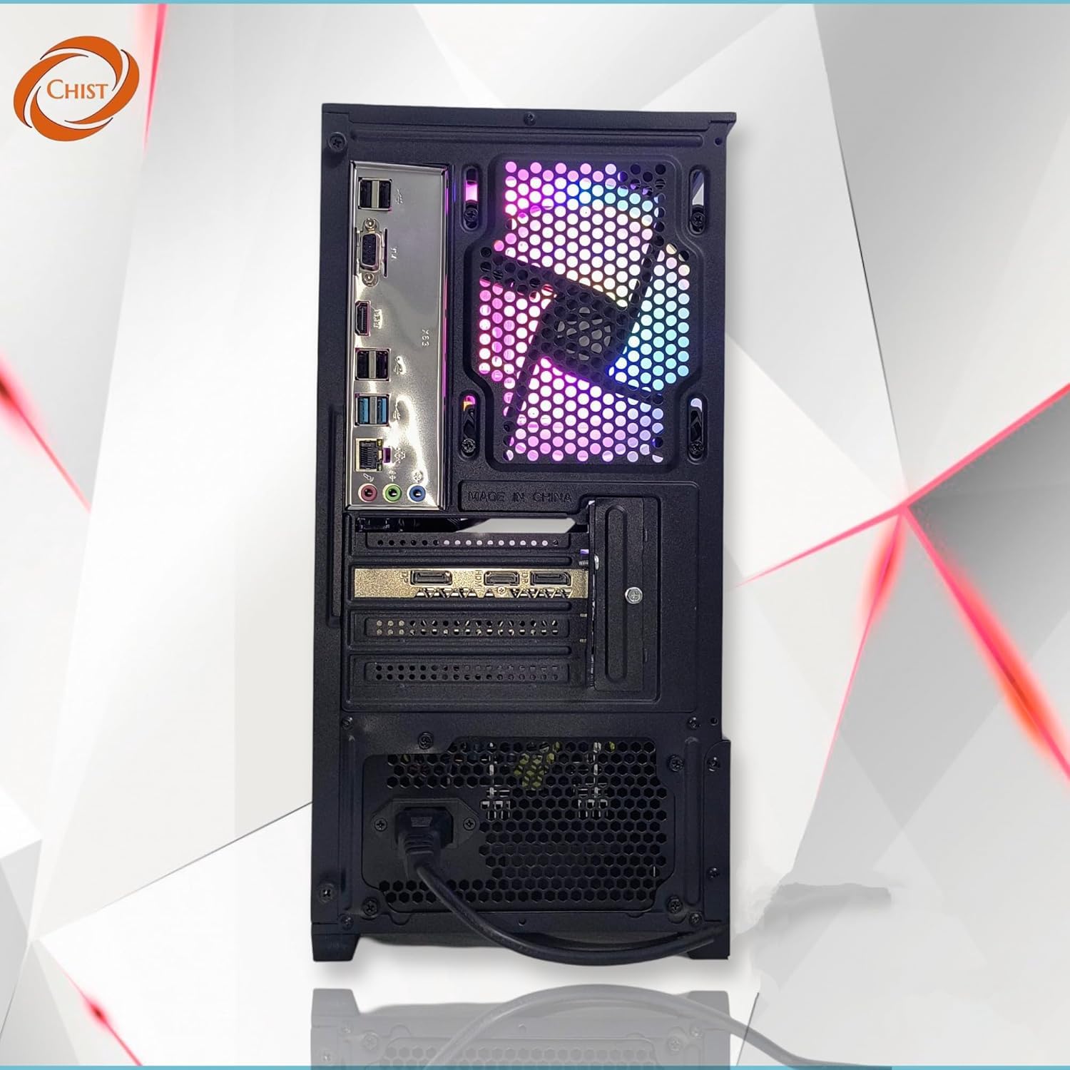 CHIST Gaming Desktop PC, AMD Ryzen 5 5500, 32GB DDR4, 1TB Nvme SSD, RTX 3050 6GB, Liquid Cooling With RGB Fans Wi-FI Bluetooth,Windows 11 Pro.
