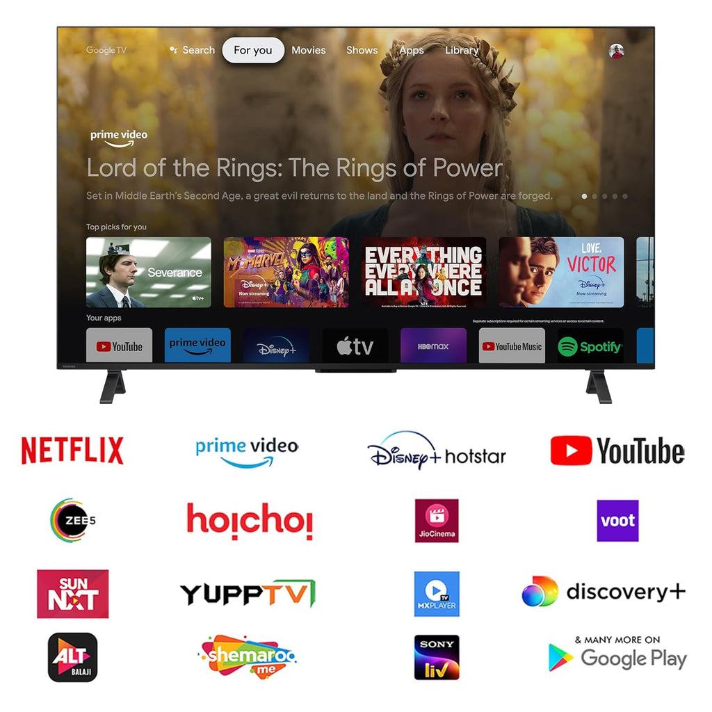 TOSHIBA 164 cm (65 inches) M550MP Series 4K Ultra HD Smart QLED Google TV 65M550MP (Black)