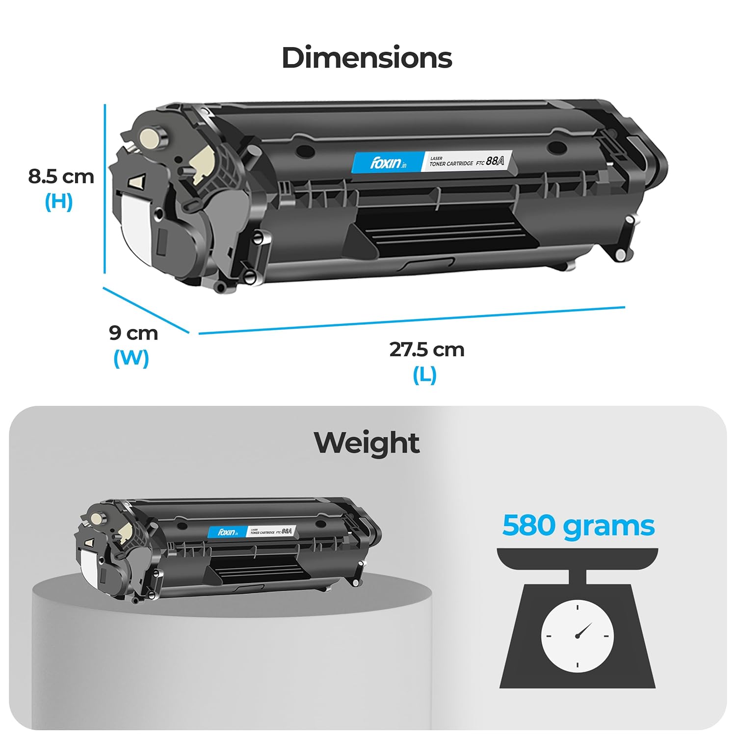 FOXIN FTC 88A/CC388A Black Laser Toner Cartridge Compatible for HP Laserjet Printer M1136, MFP, P1007, P1106, P1108, P1008, M1213nf, MFP, M126nw MFP, M1218nfs, M128fw MFP, M128fn , MFP, M226DW, M226DN