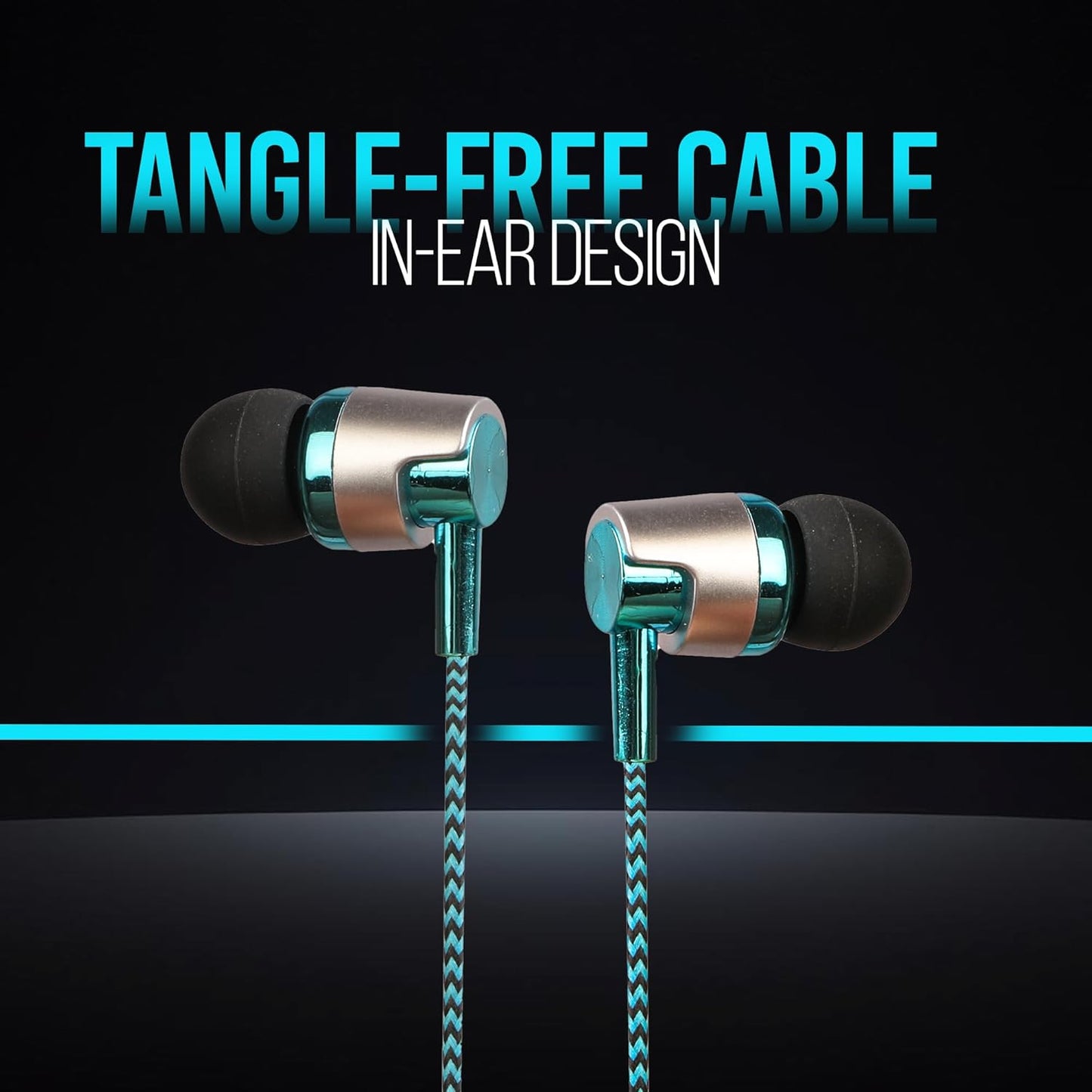 LUMIFORD U55 in-Ear Wired Earphones with Built-in mic | 3.5 mm Earphones with Effective Bass 10mm Dynamic Drivers, Passive Noise Cancellation, & 1.3m Tangle Free Cable with Volume Controllers (Blue)