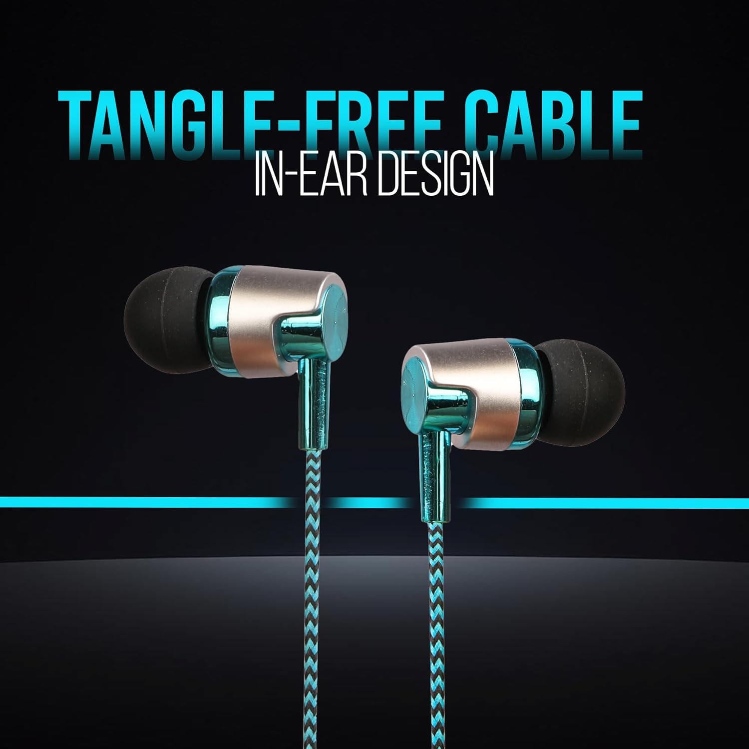 LUMIFORD U55 in-Ear Wired Earphones with Built-in mic | 3.5 mm Earphones with Effective Bass 10mm Dynamic Drivers, Passive Noise Cancellation, & 1.3m Tangle Free Cable with Volume Controllers (Blue)