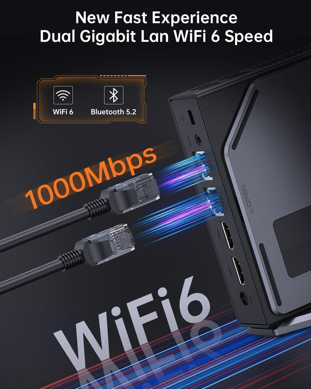 SKULLSAINTS Agni Mini PC – Vibrant LCD Screen, M.2 SSD, Mini Tower with RGB Lights, WiFi 6, 4K UHD, Dual LAN for Home and Office (13th Gen N150, 512, GB, 16, GB)