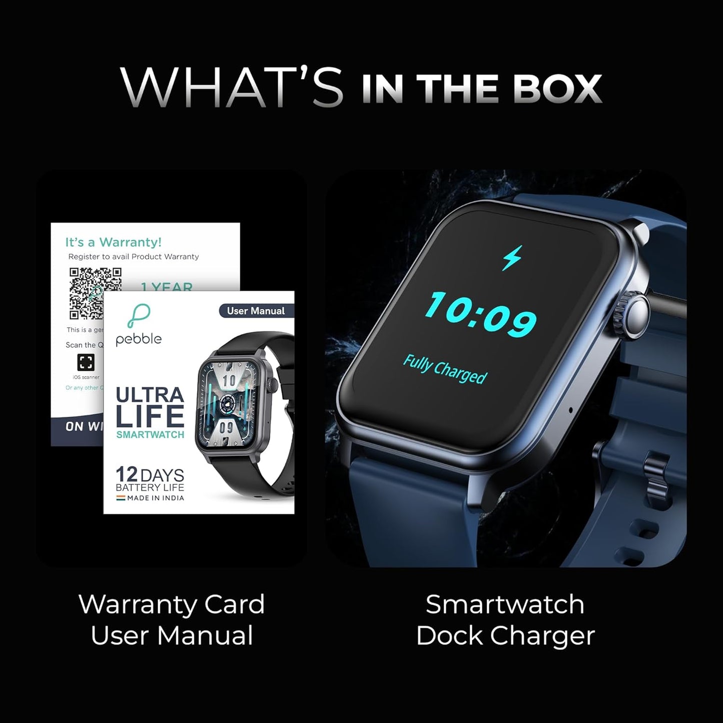 Pebble Ultra Life 1.83" True HD Display | 600 Nits Brightness | BT Calling | 600mAh Battery | 12 Days Battery Life | Unisex Design | Multi-Sports Mode