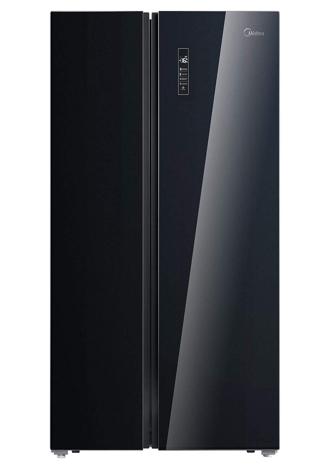 Midea 661 L Side By Side Refrigerator With Inverter (Mdrs853Fgg22Ind, Black, Glass Finish) - 1 Star, Frost Free