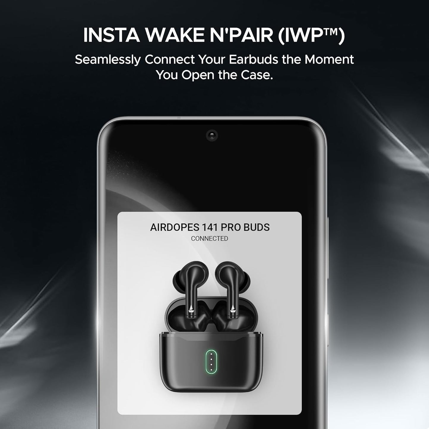 boAt Airdopes 141 Pro Buds, 13mm Drivers, Metallic Finish, 60HRS Battery, 4Mics ENx, Fast Charge, IPX5, v5.3 Bluetooth TWS in Ear Earbuds Wireless Earphones with mic (Obsidian Black)