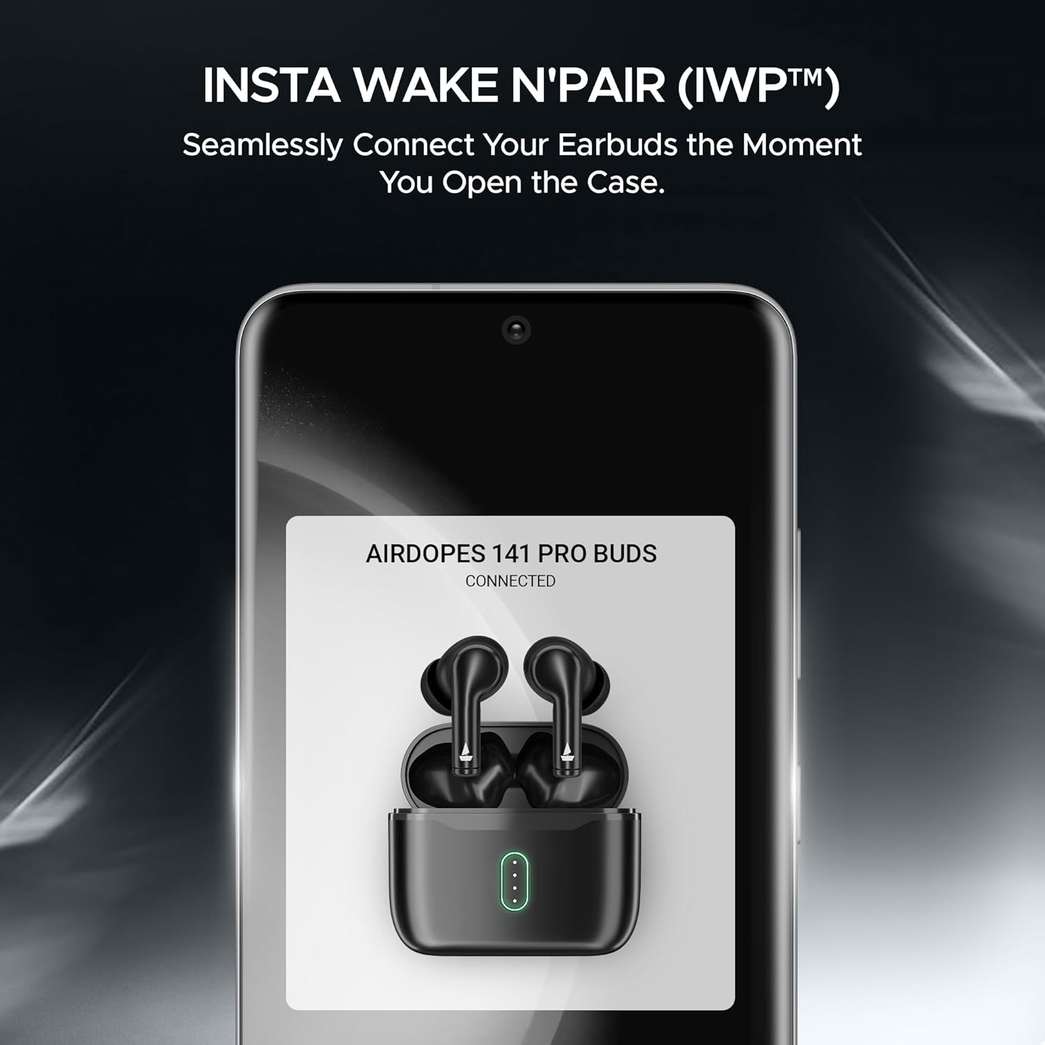 boAt Airdopes 141 Pro Buds, 13mm Drivers, Metallic Finish, 60HRS Battery, 4Mics ENx, Fast Charge, IPX5, v5.3 Bluetooth TWS in Ear Earbuds Wireless Earphones with mic (Obsidian Black)