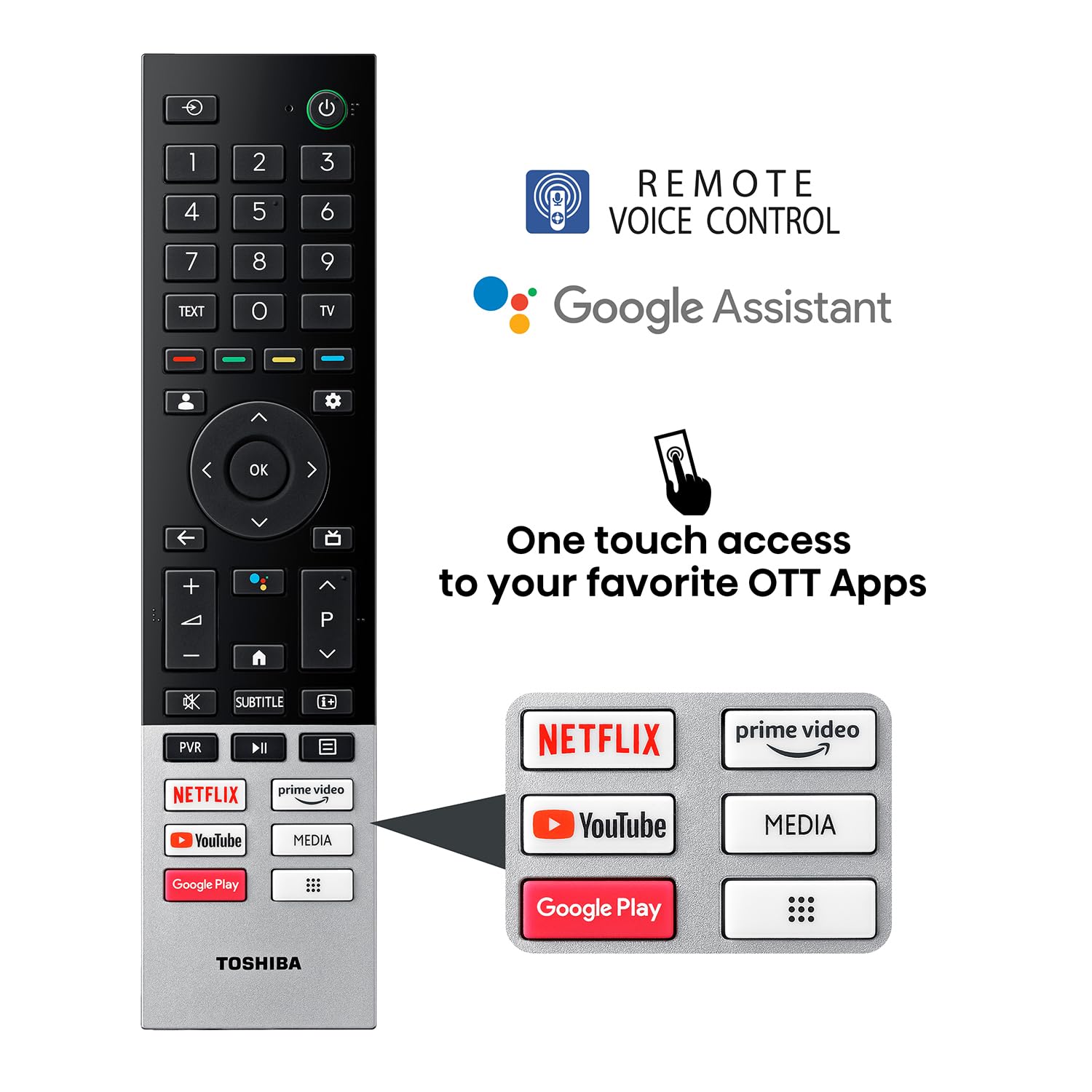 TOSHIBA 164 cm (65 inches) M550MP Series 4K Ultra HD Smart QLED Google TV 65M550MP (Black)