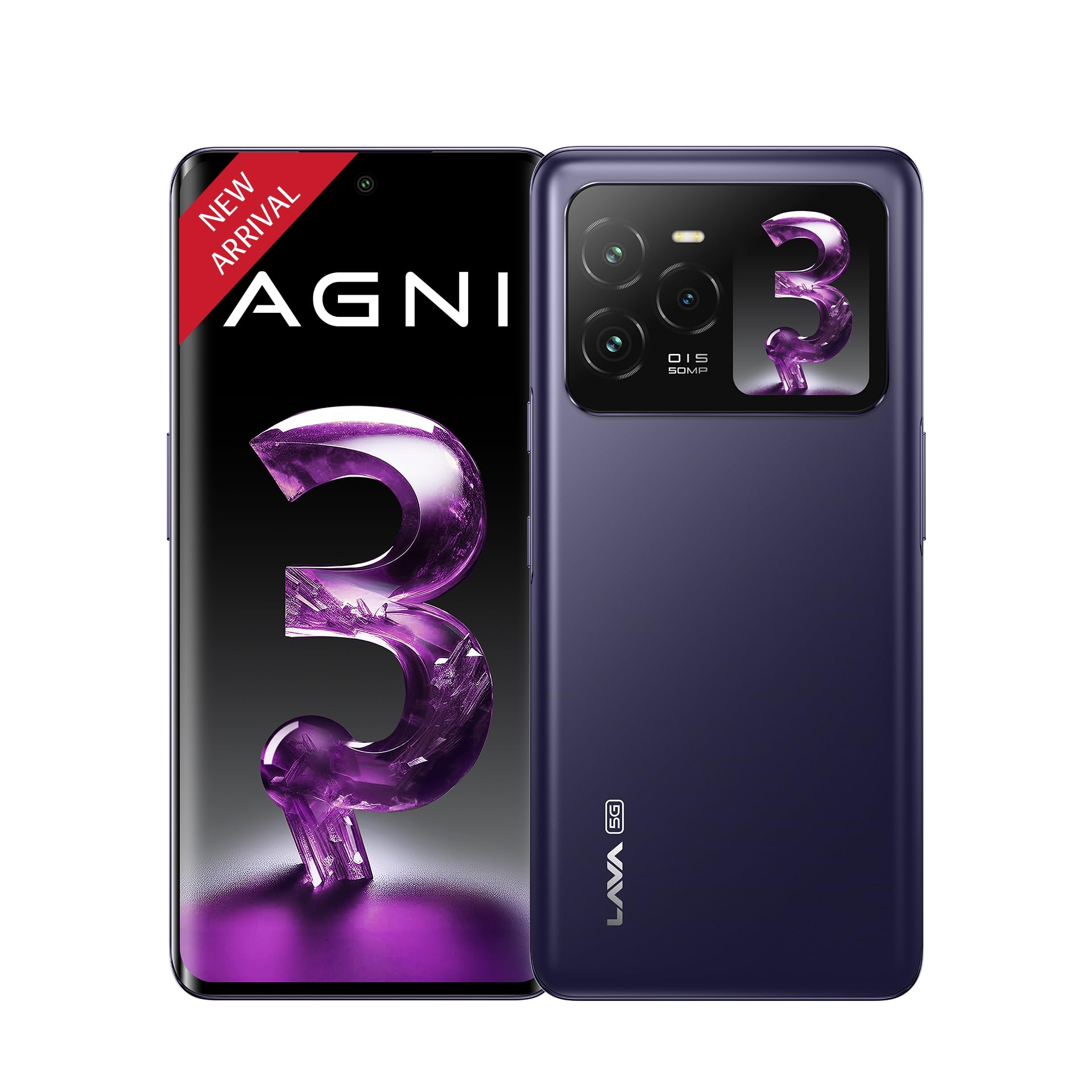 Lava Agni 3 5G (Pristine Glass, 8GB+128GB) | India's 1st dual AMOLED | Dimensity 7300X | 50MP Triple AI Camera | 66W Fast Charge,5000 mAh Battery | Clean UI | Free Replacement @ Home | Without Charger