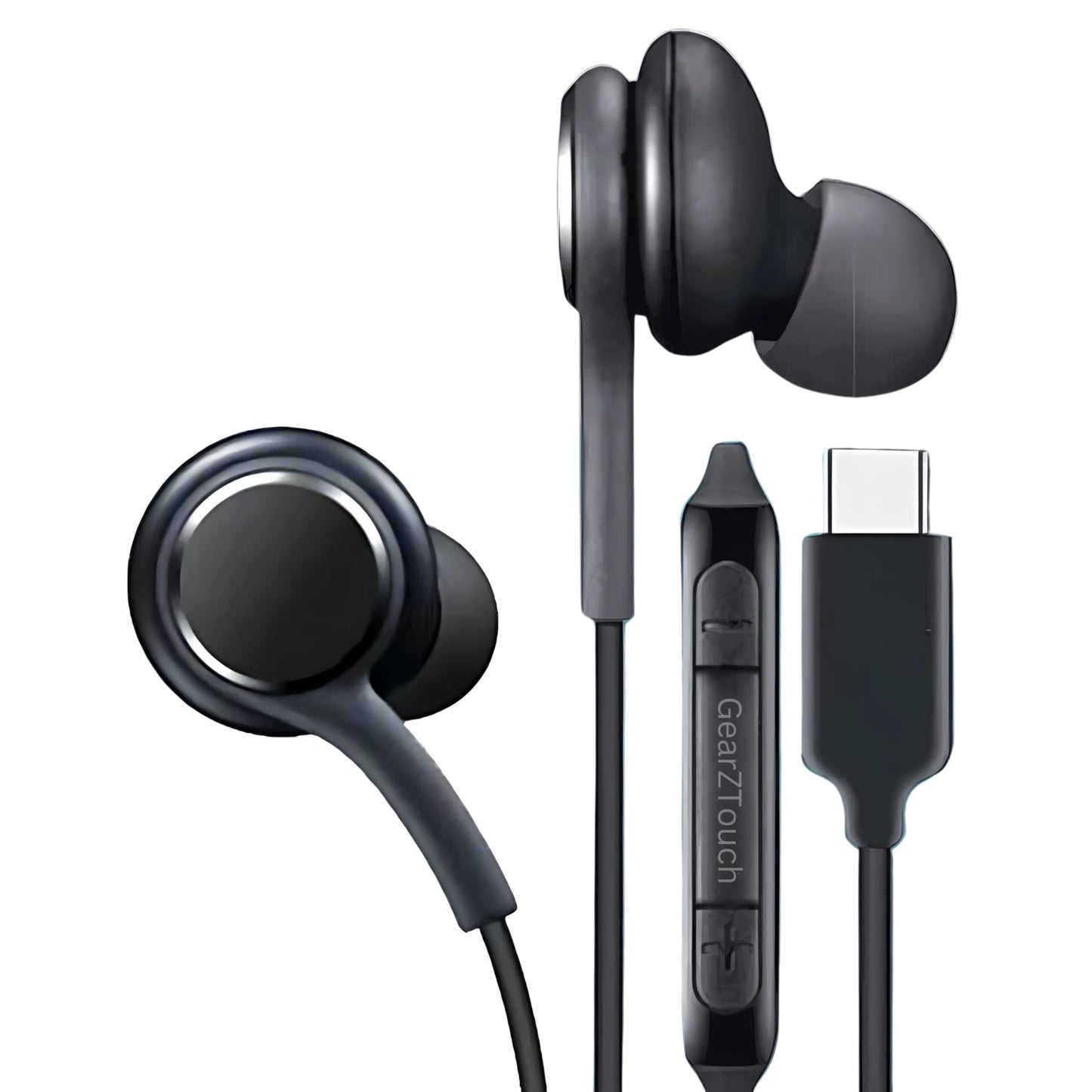 GZTouch Shot'-C PRO Type C Wired Earphone with Powerful HD Mic for Clear Sound, in-Line Volume Controller & Noise Cancellation Compatible with All Android & iOS Devices with CType Jack(White)