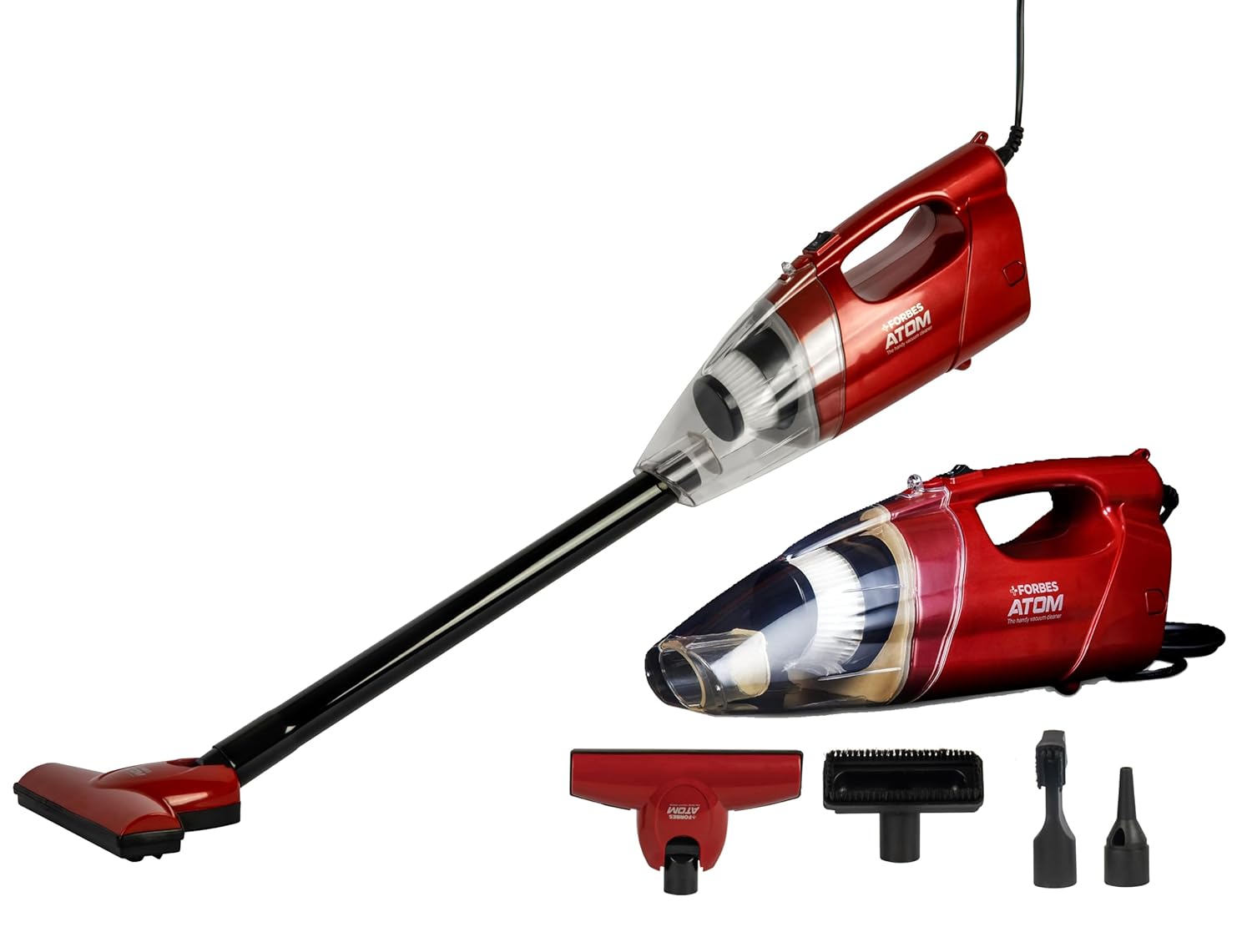 Eureka Forbes Atom 12,000 Pa Powerful Suction Power, 2-in-1, Handheld & Stick Functions, Blower Function, Can be Used as Inflator for Toys; for Home Use, with Washable Filter