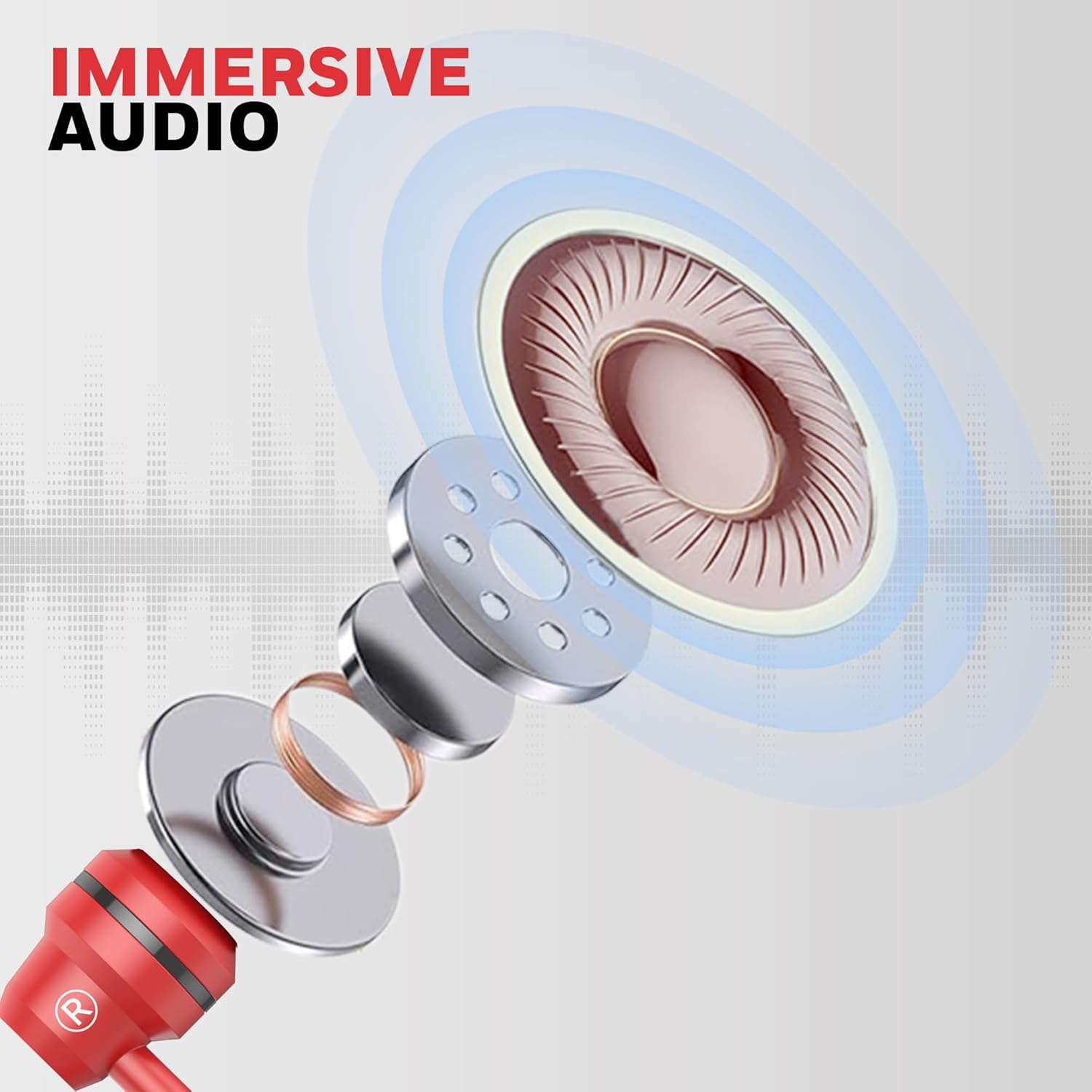 Honeywell Moxie V50 Wired Earphones with Built in Mic, 10mm*2 Drivers, Passive Noise Cancellation, Deep Bass & Clear Sound, Ultra HD Mic Quality, 3.5mm AUX, Voice Assistant Enabled, 1.2 Mtr