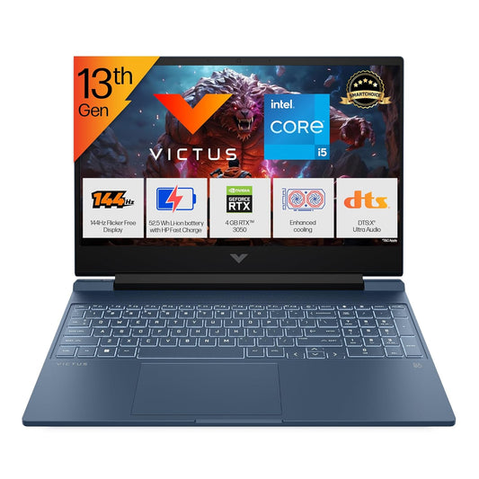 HP Smartchoice Victus, 13th Gen Intel Core i5-13420H Processor, 4GB RTX 3050, Upgrade(Upto 32GB) 16GB DDR4, 512GB SSD, FHD, 144Hz, IPS, 15.6’’/39.6cm, Win11, Office24, Blue, 2.29kg, fa2190TX Laptop