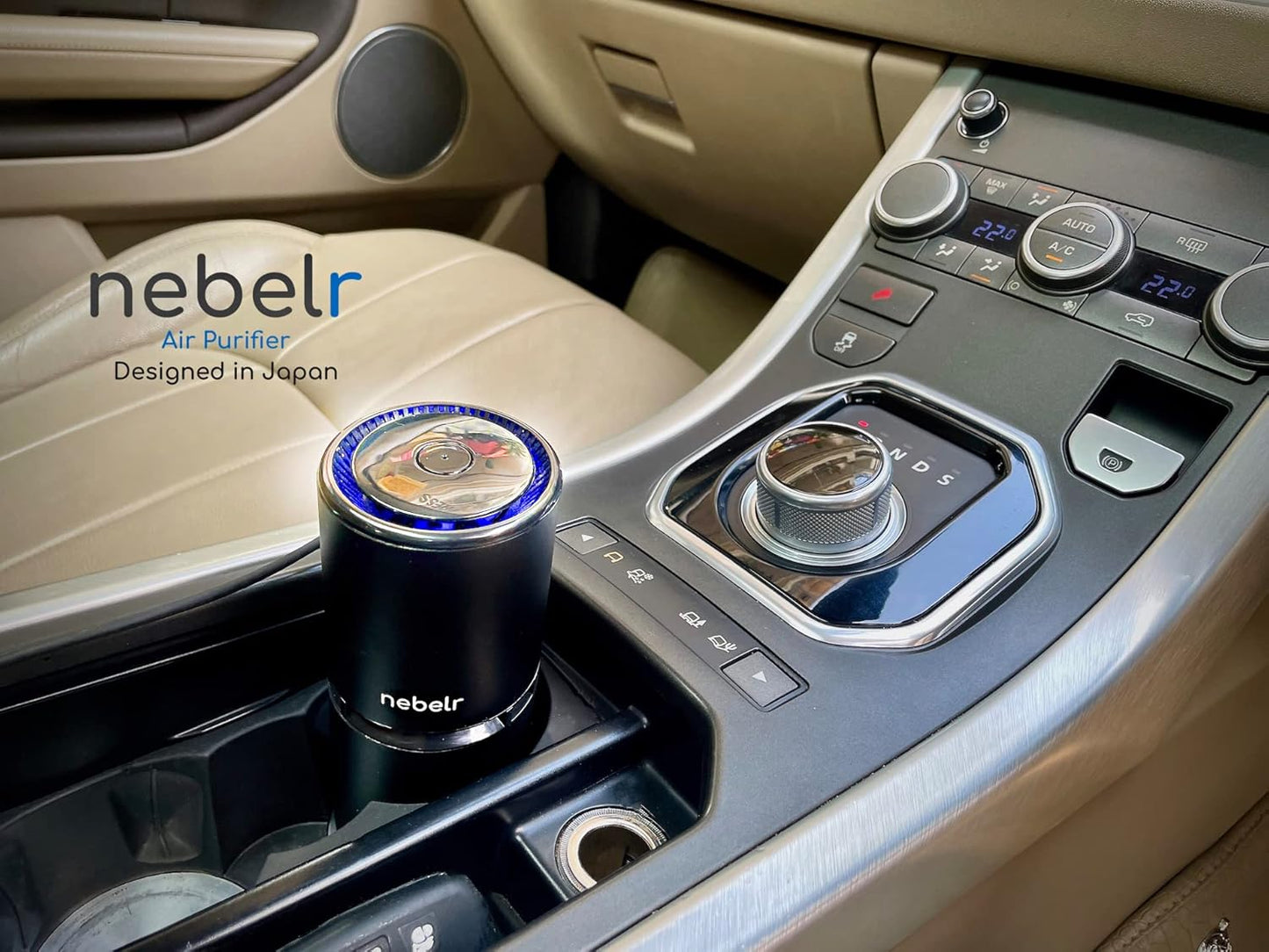 Nebelr Car Air Purifier Ionizer - Premium - Zero Filter - Alluminium - 10 Million Negative Ions - Kills 99.9% Viruses - Removes Dust - Portable - Designed in Japan - 2025 - USB C - with Car Charger