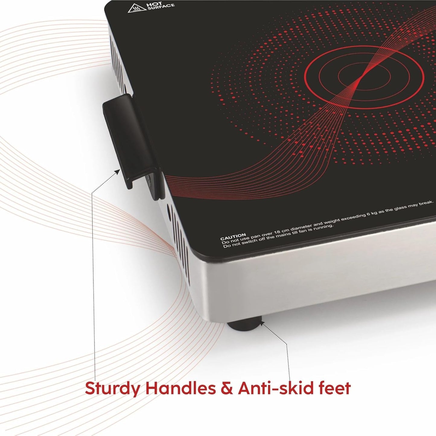 Glen 2000W Infrared Cooktop Stove with Grill Rack for Barbecue, Crystal Glass Plate, Digital Display, 3 Preset Cooking Modes, Touch Control, Infrared Hot Plate (SA3074_Infra)