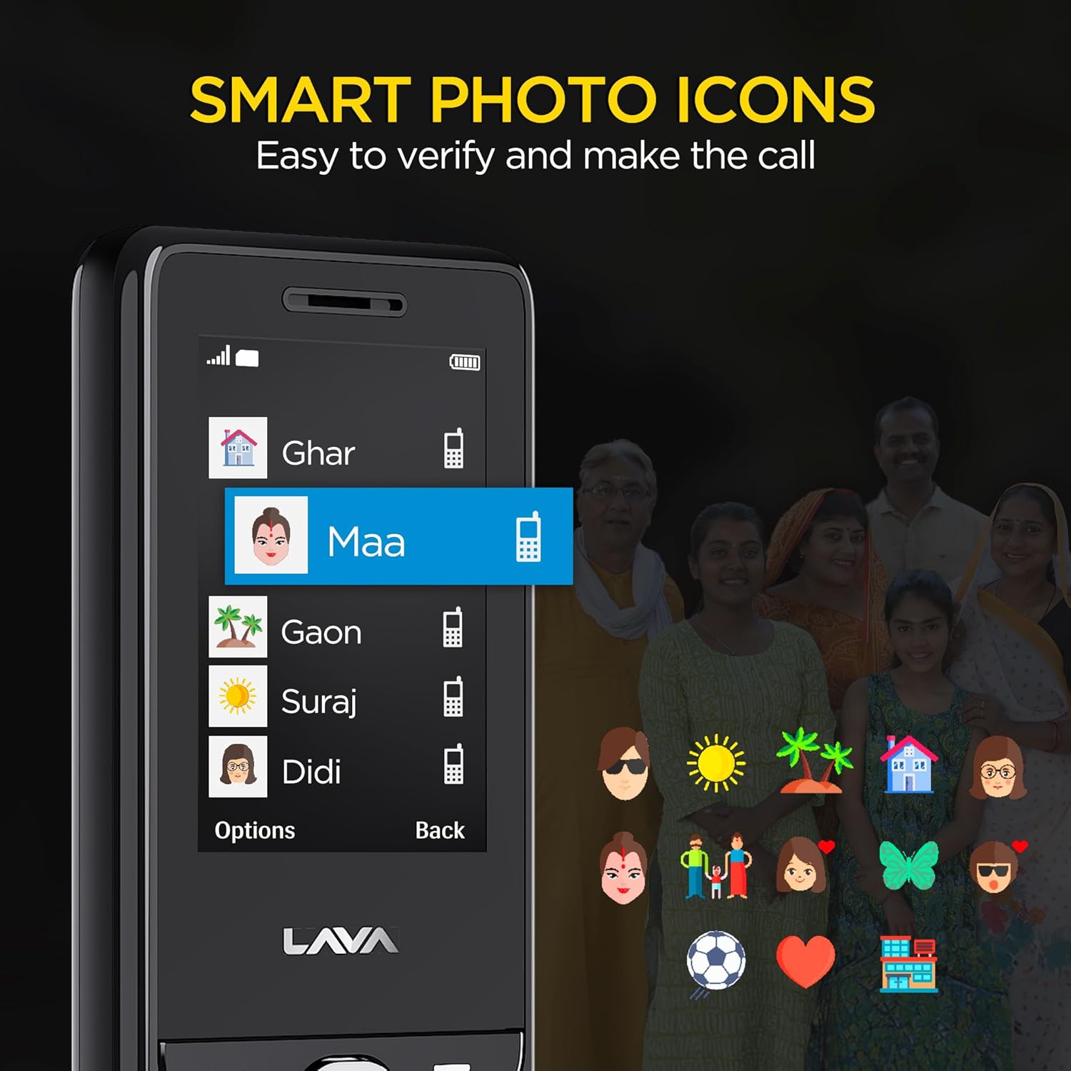 Lava A5 (2025) Dual SIM Keypad Mobile with 2.4'' Big Display | UPI Support, 1200mAh Battery | BOL Feature | Camera | Auto Call Recording | Glass Finish | and 7 Regional Languages - Black