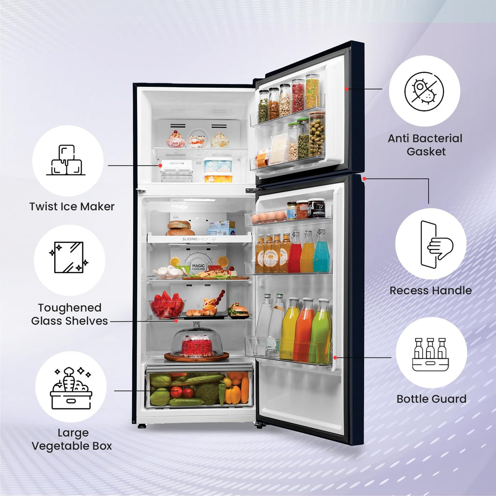 Haier 328 L, 3 Star, Convertible 10-in-1, Triple Inverter & Dual Fan Motor Technology, Frost Free Double Door Refrigerator (HEF-333GB-P, GE Black)