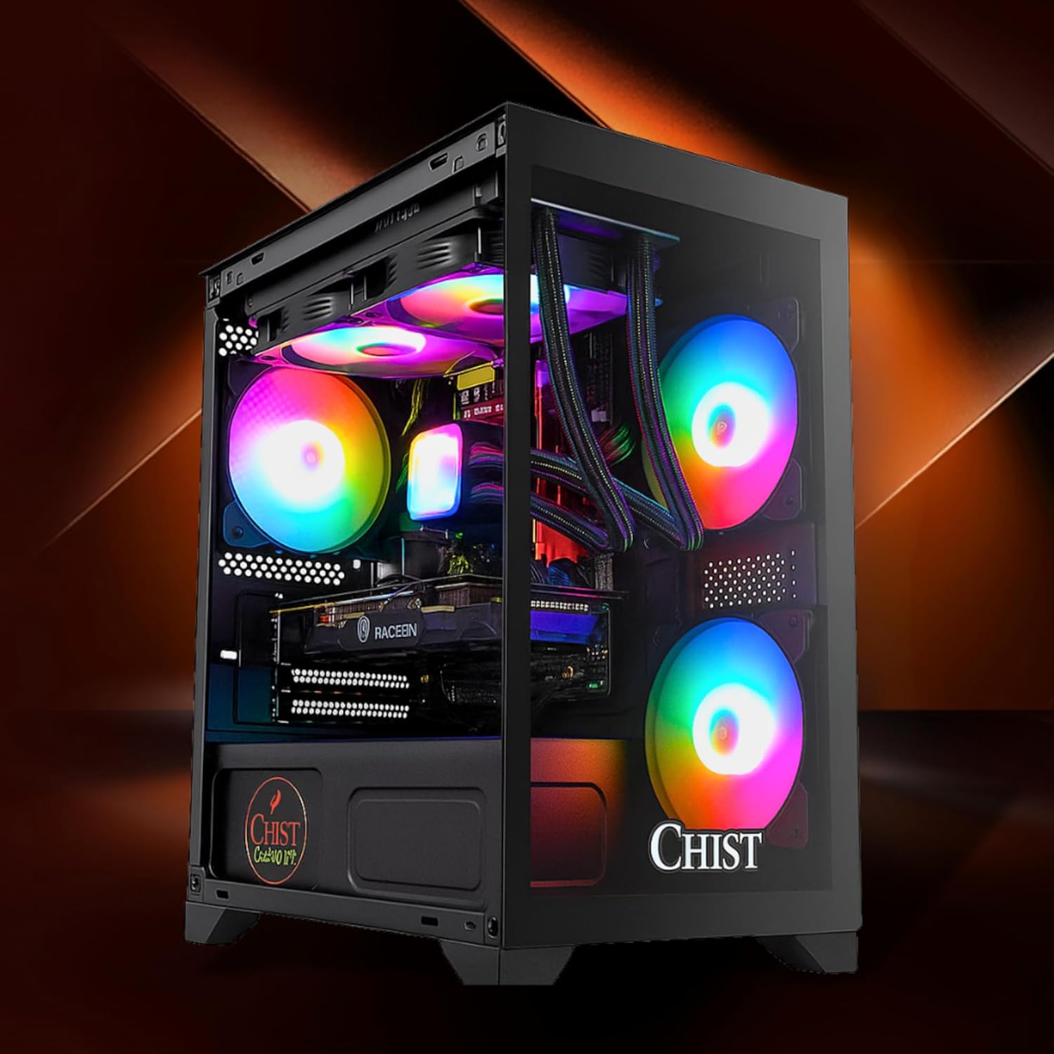 CHIST Workstation RYZEN 7 5700X (8 cores 16 Threads,DDR4 32GB Ram,1TB NVMe SSD, RX 6500 XT DDR6 4GB Graphic Card, 650W PSU Liquid Cooler 3 RGB Fan Windows 11 Pro WI-FI Bluetooth)