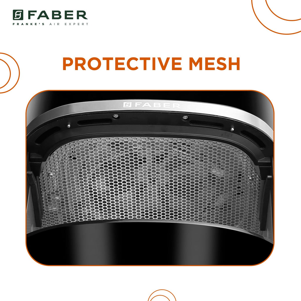 Faber 6L 1500W Digital Air Fryer | Fry, Bake, Roast, Toast, Defrost, Grill & Reheat | 85% Less Oil, 360° Air Cooking | 8-Preset Menu, LED Display & Touch Control, Non-Stick Pan, View Window | (Black)